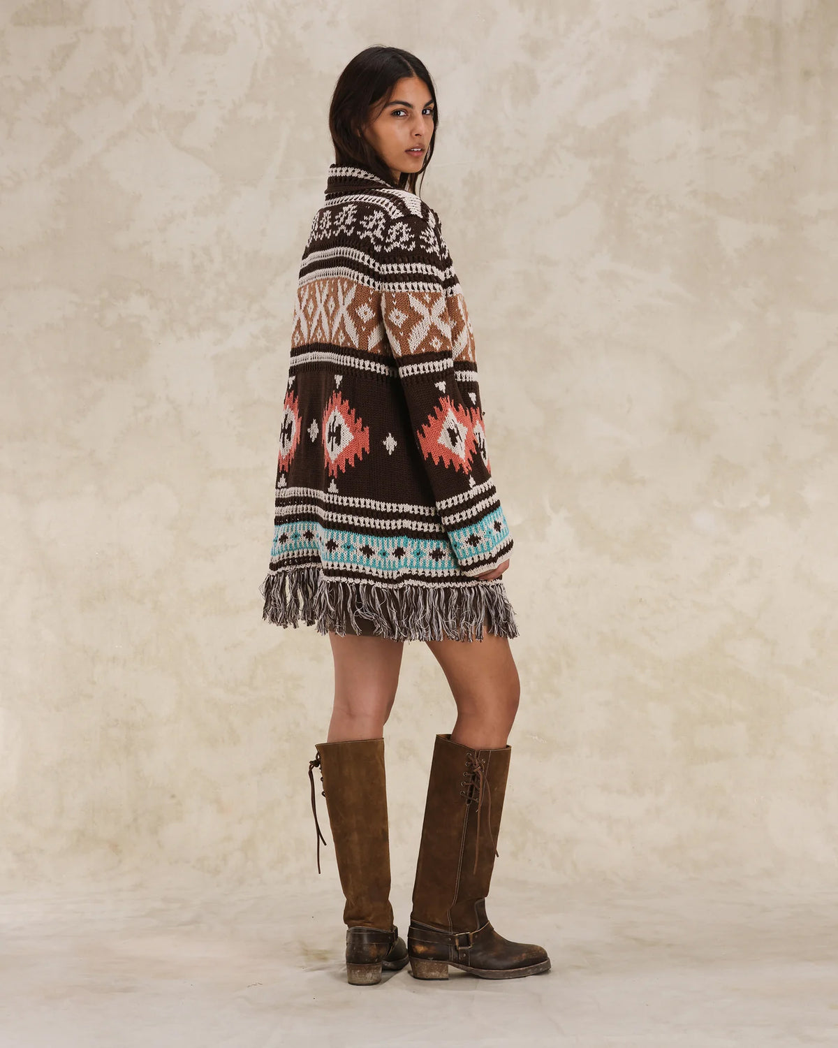 Lilly Cardigan Navajo In Alpaca E Cotone