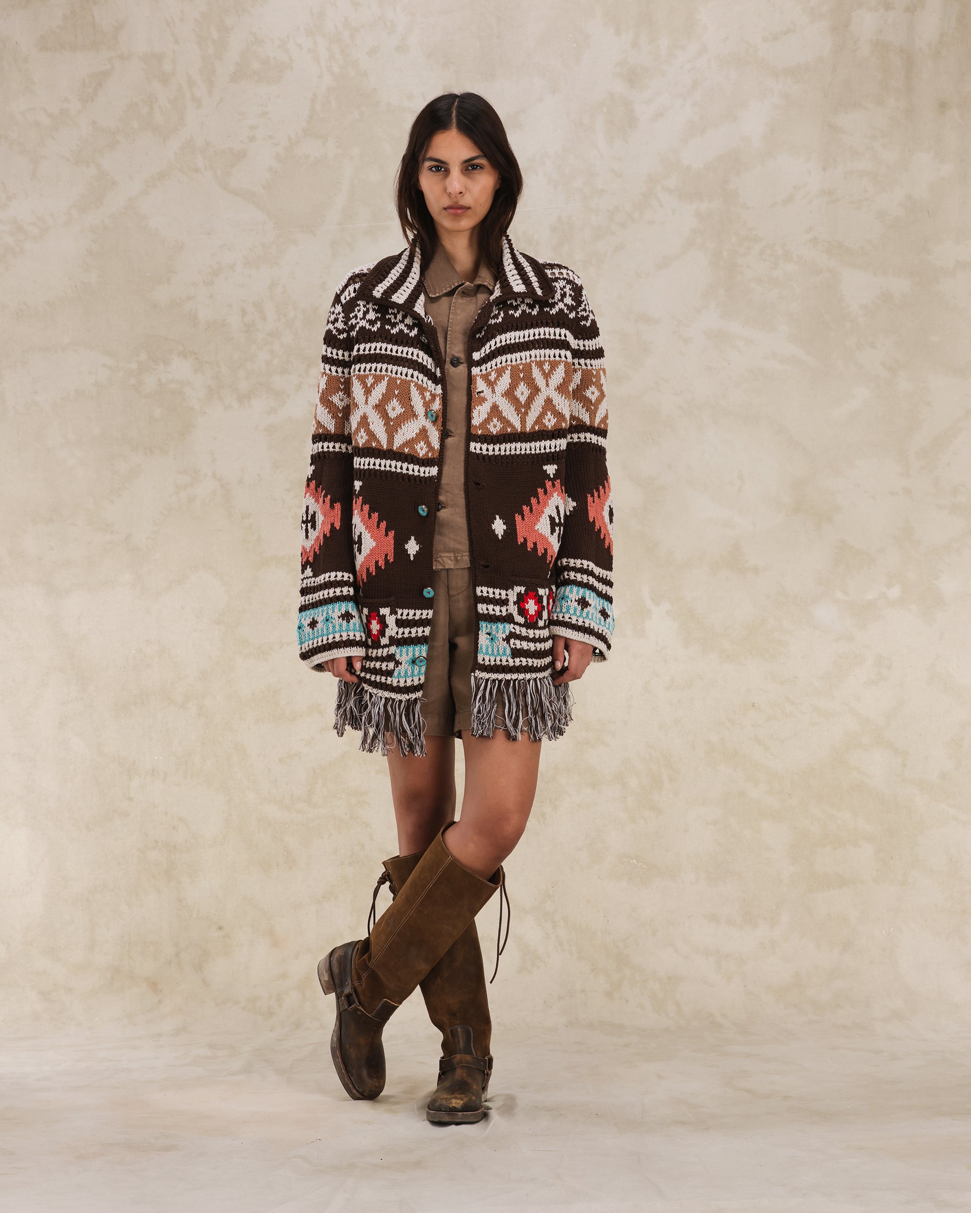 Lilly Cardigan Navajo Alpaca E Cotton