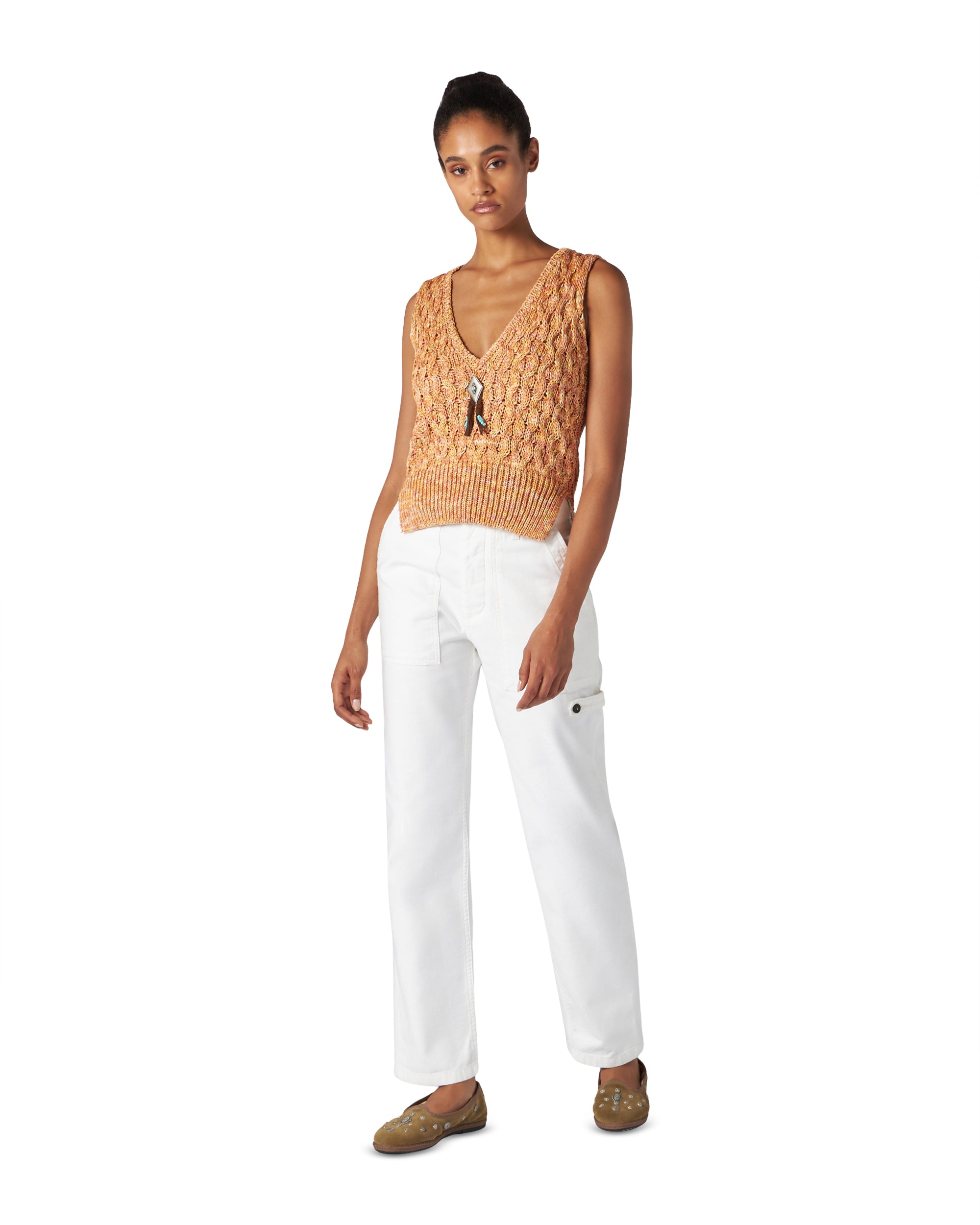 Lizzy Gilet in Maglia di Cotone Melange