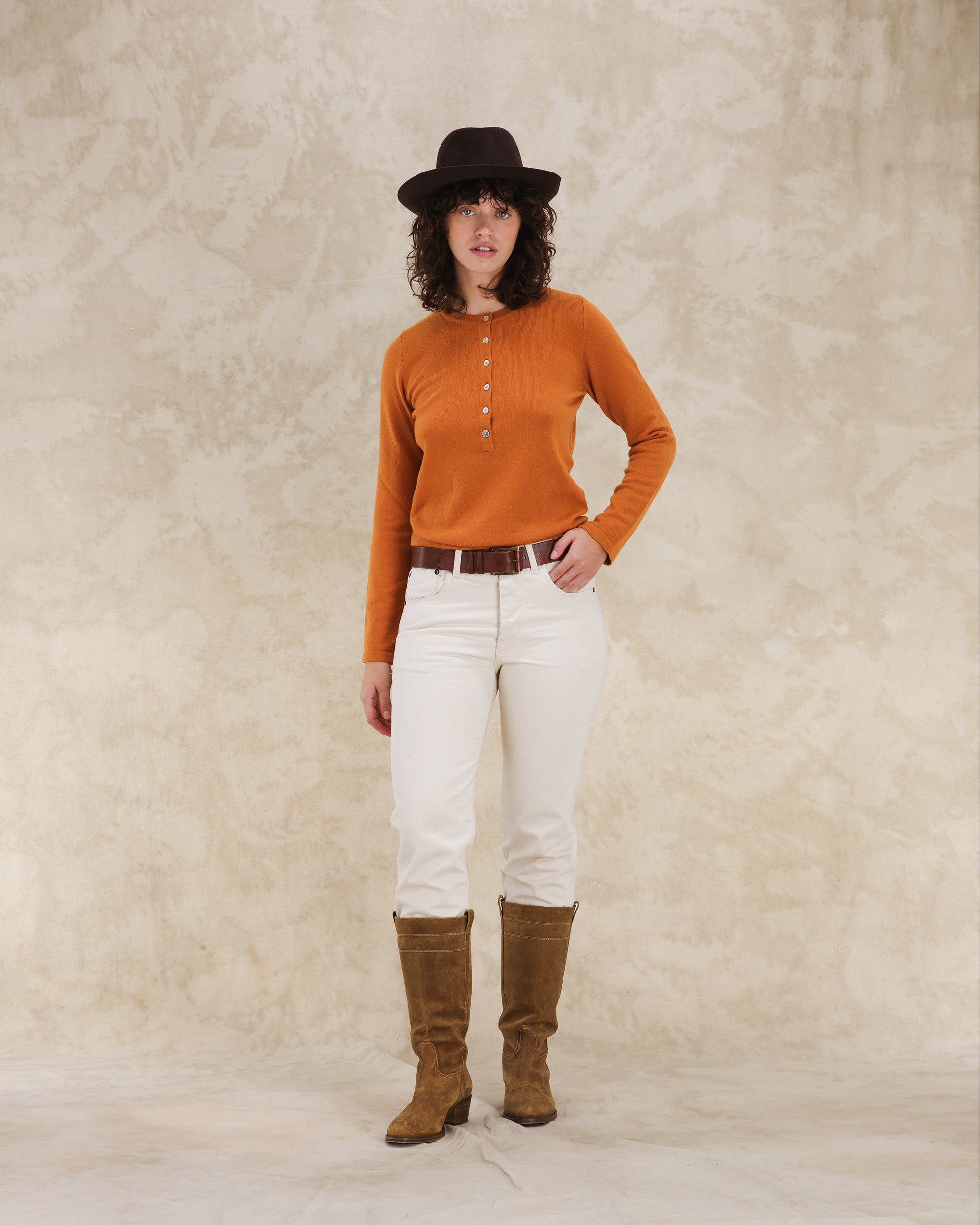 Lou Knit Henley Cashmere