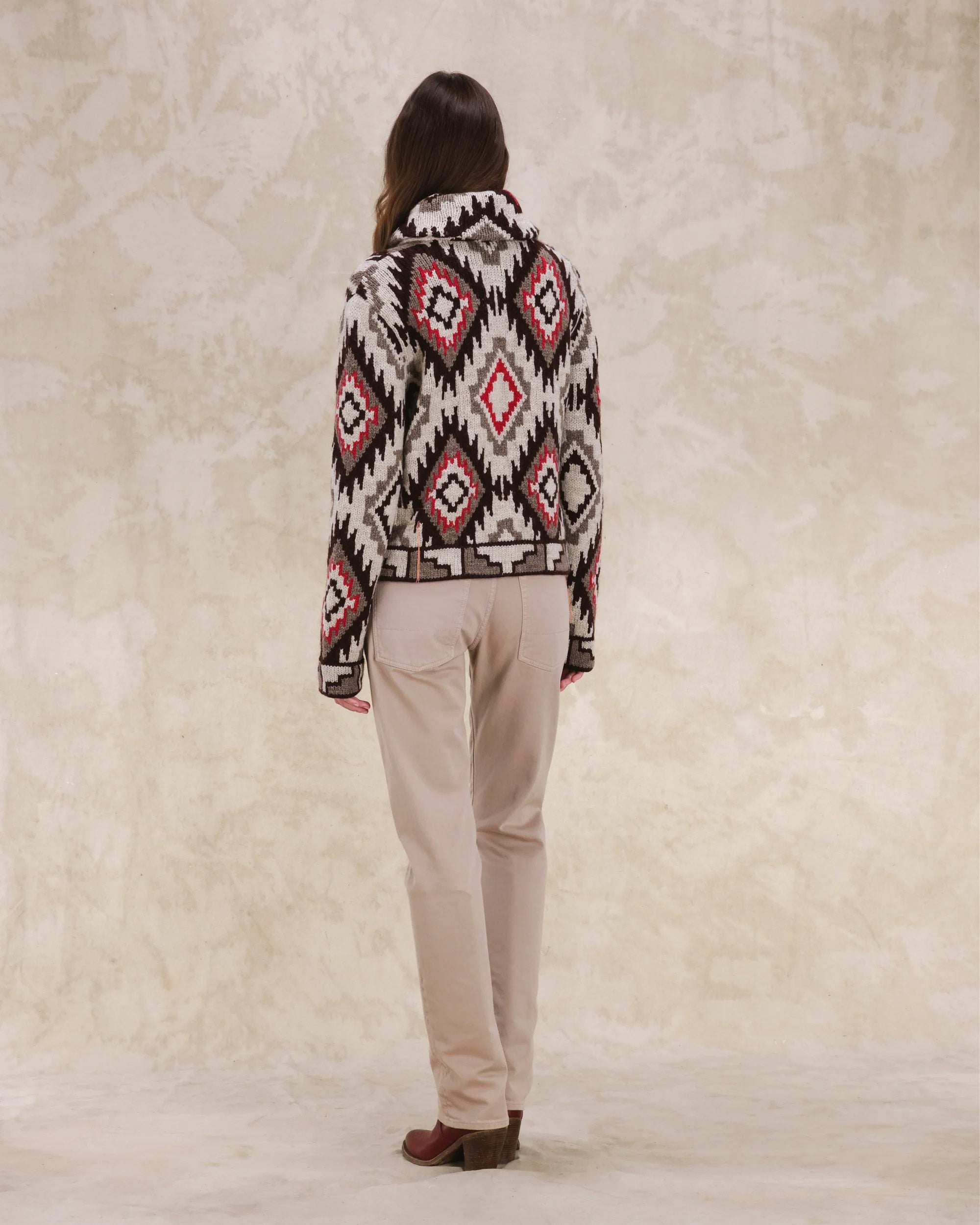 Lydie Cardigan In Lana Motivo Navajo