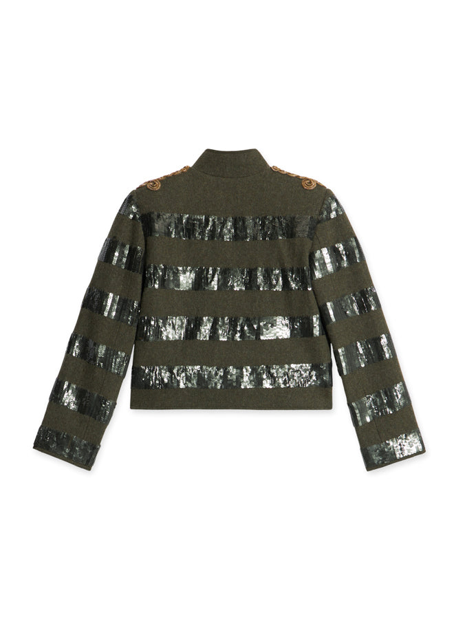 Marine Giacca In Lana Con Pailettes