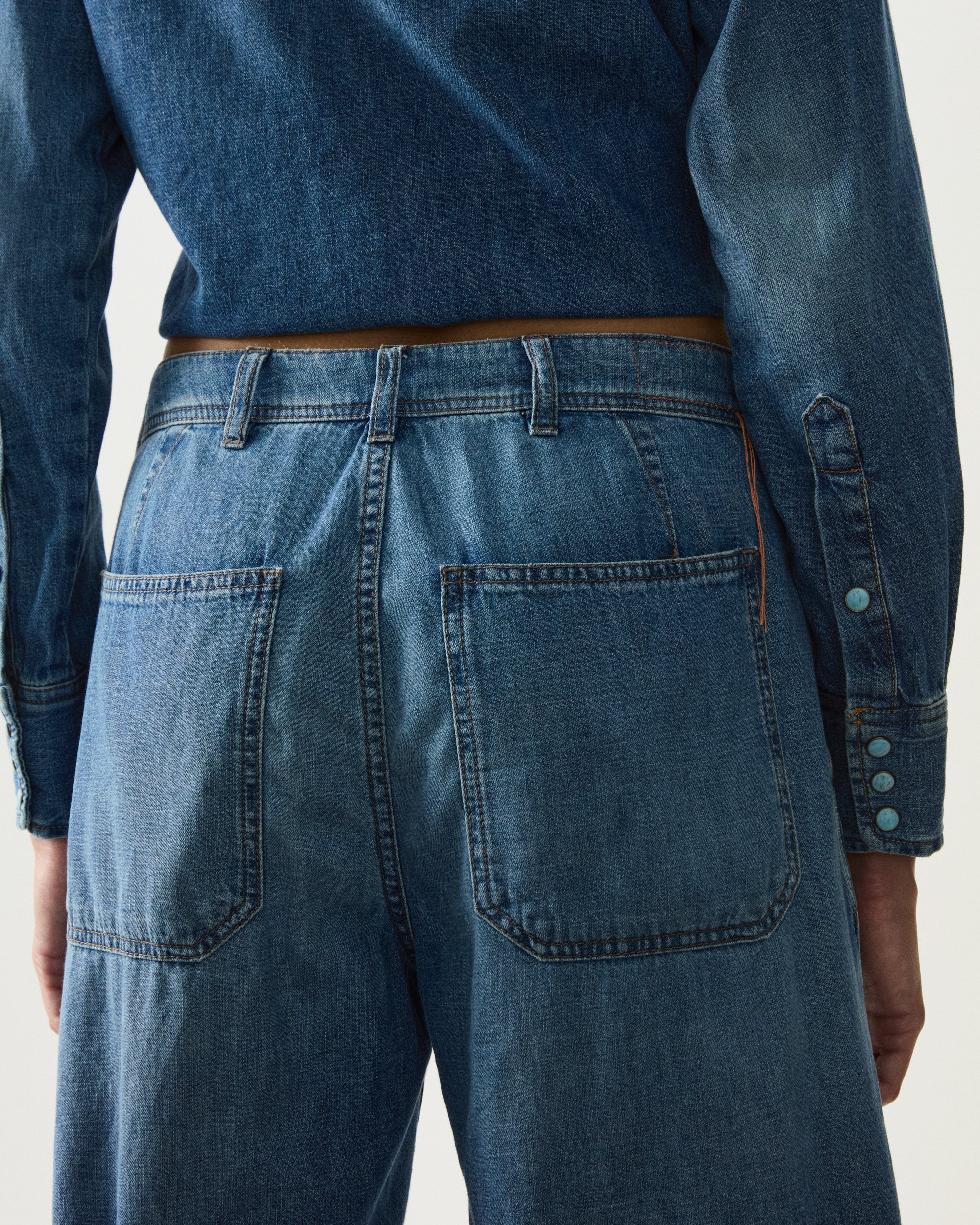 Naelia Lightweight Japan Denim Pants Stone Wash