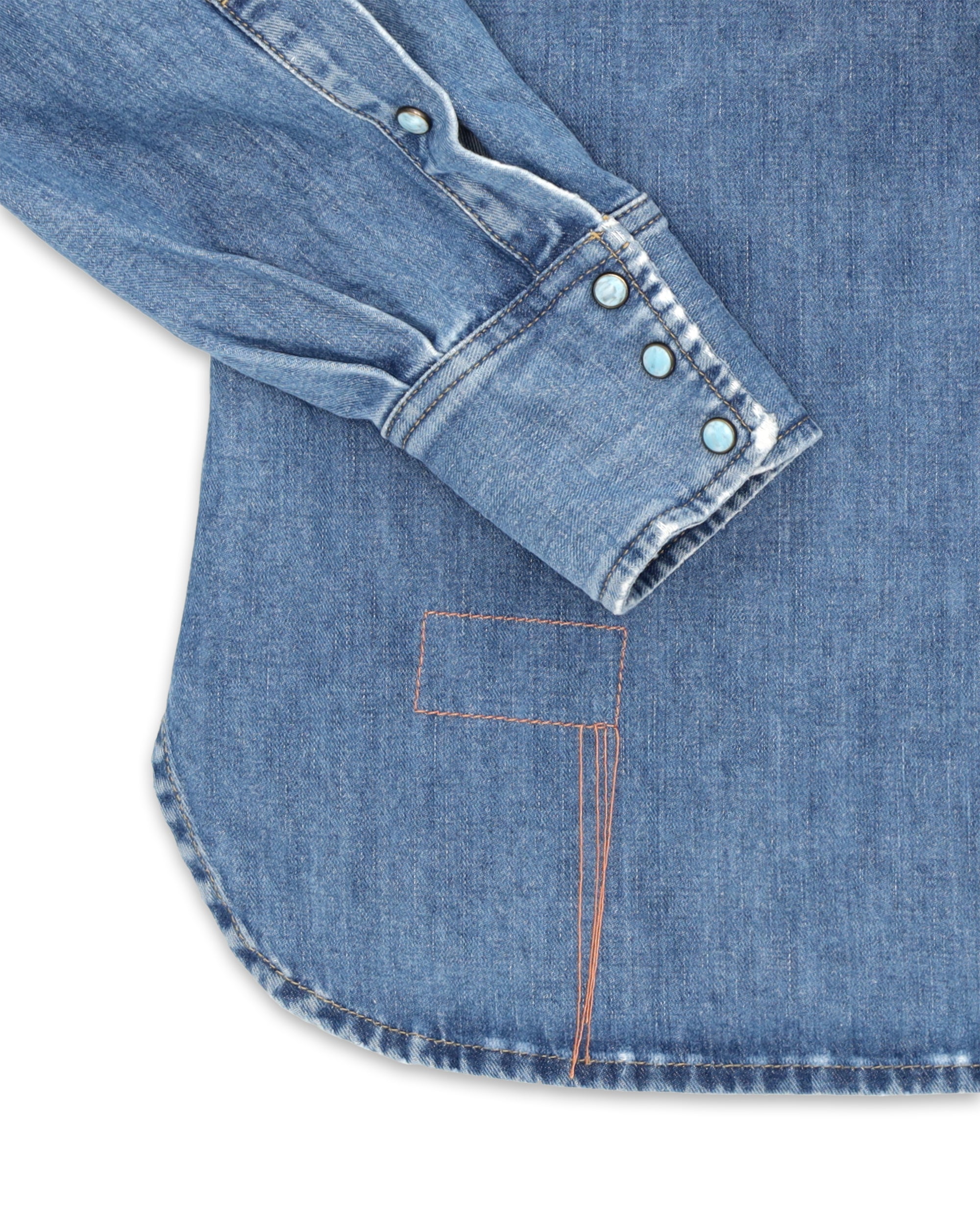 Ntex Camicia Texana In Denim Custom Wash