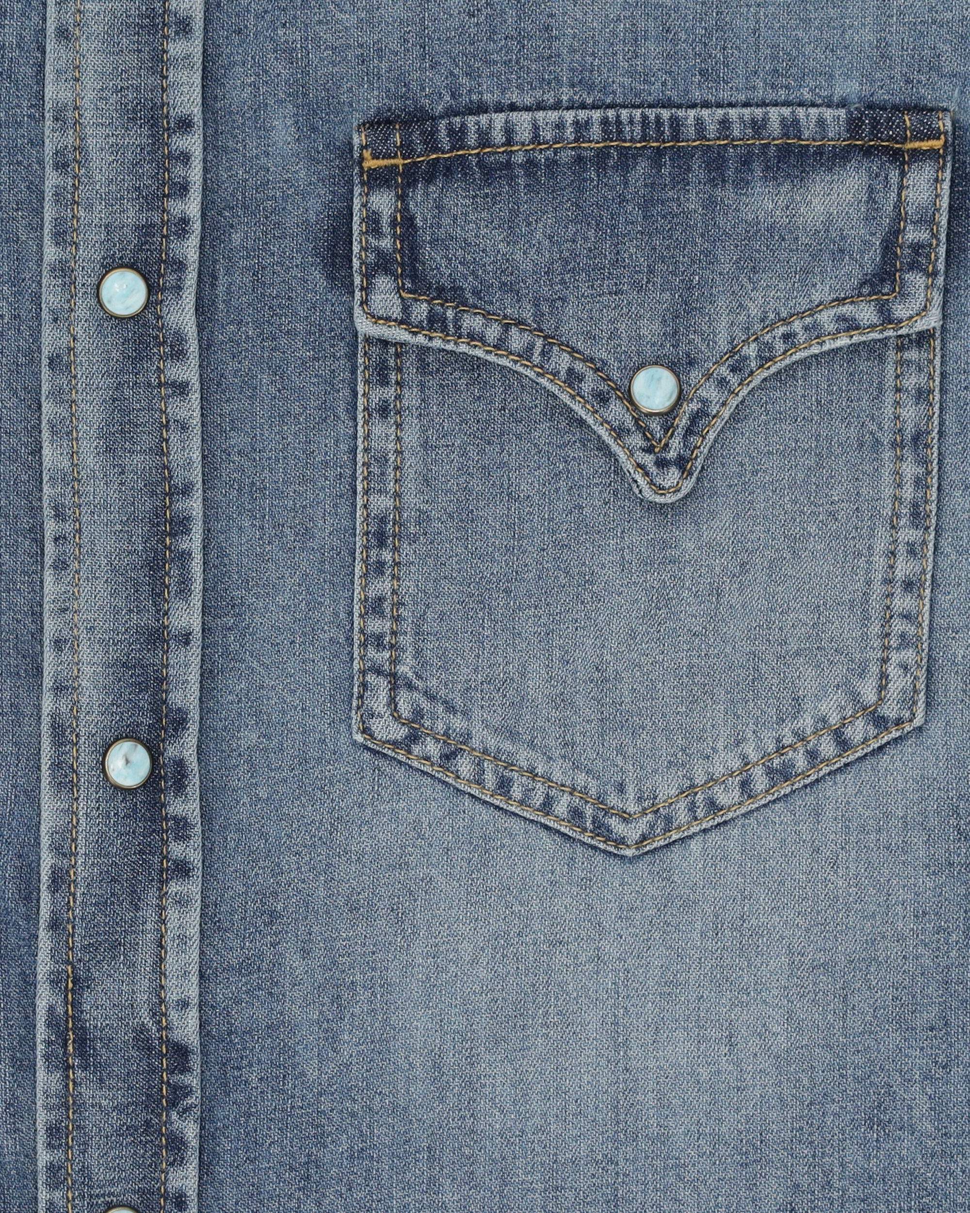 Ntex Camicia Texana In Denim Stone Wash