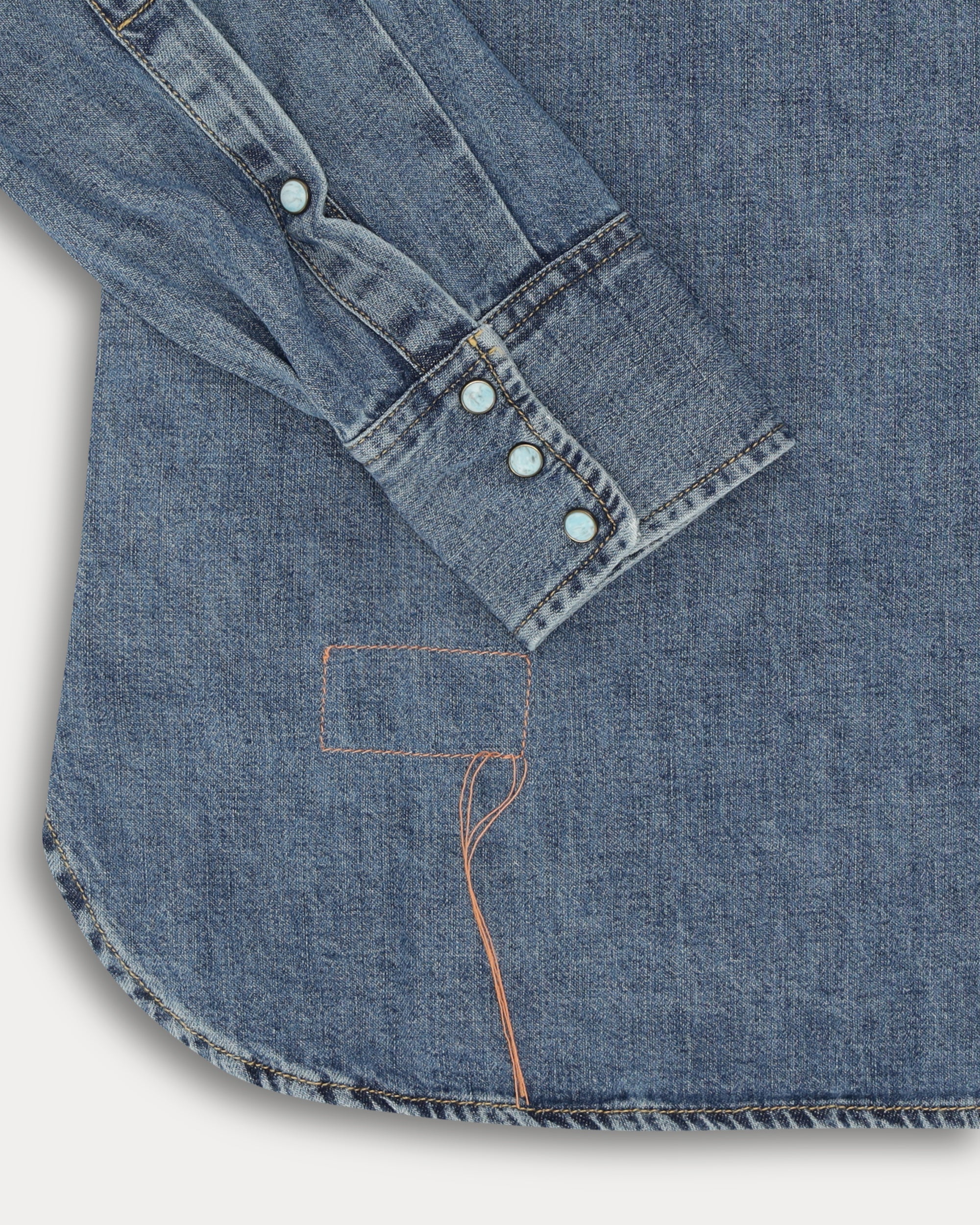 Ntex Camicia Texana In Denim Stone Wash