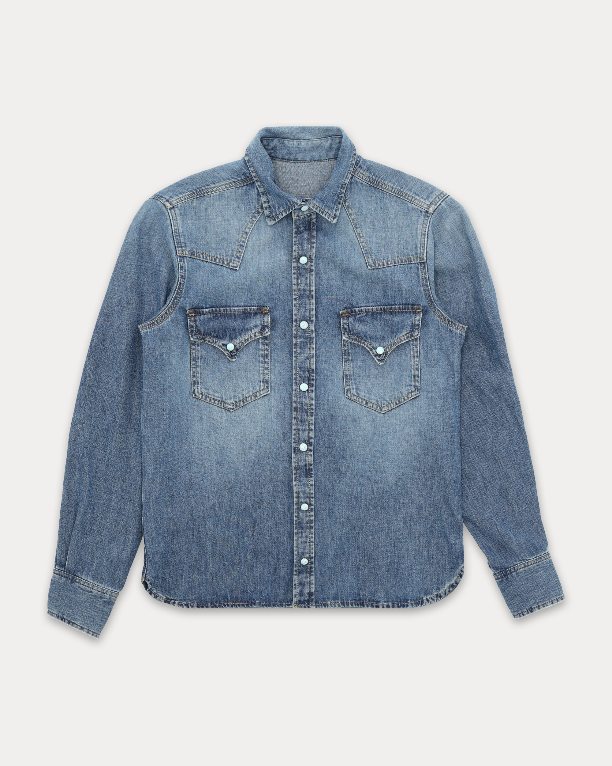 Ntex Camicia Texana In Denim Stone Wash