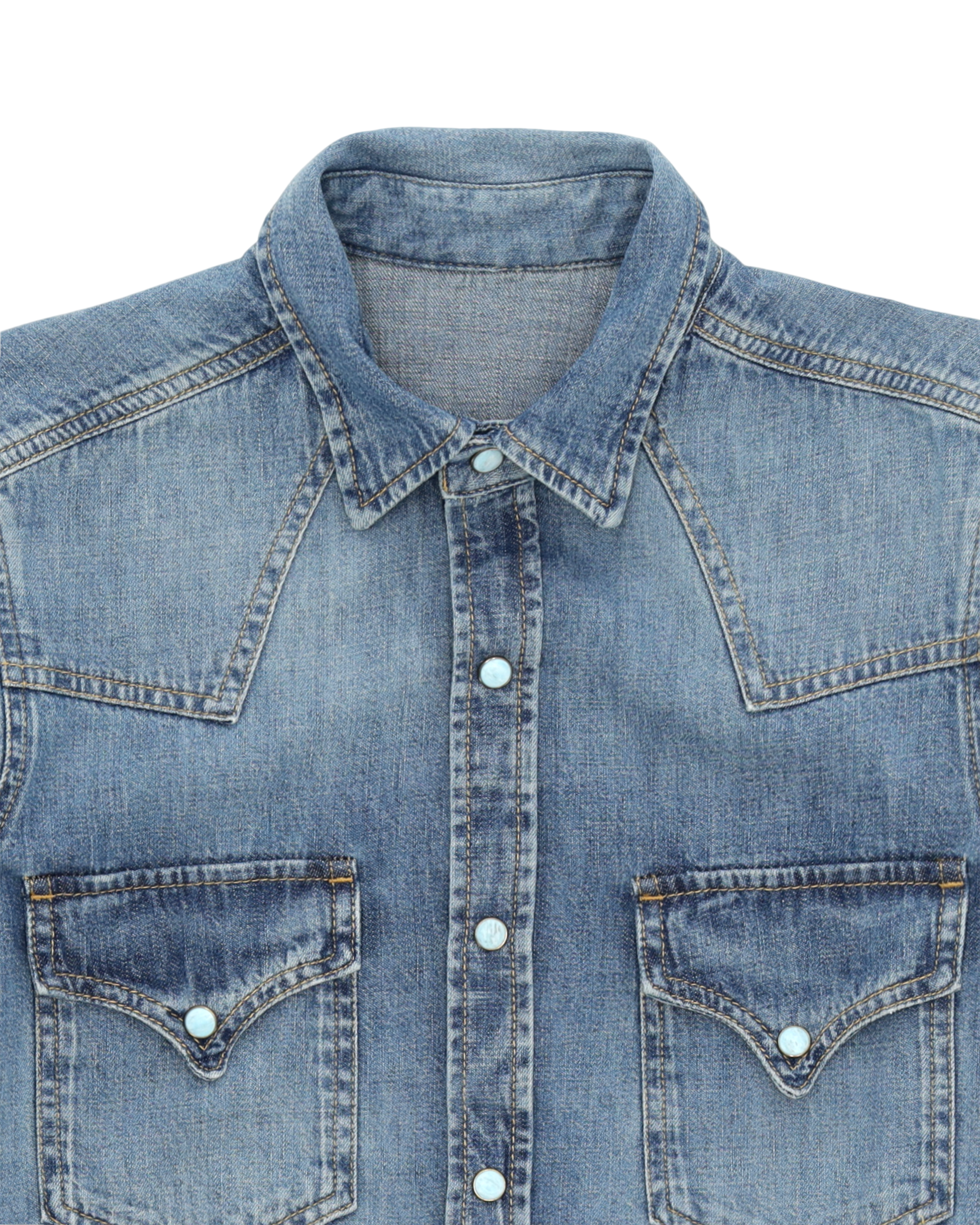 Ntex Camicia Texana In Denim Stone Wash