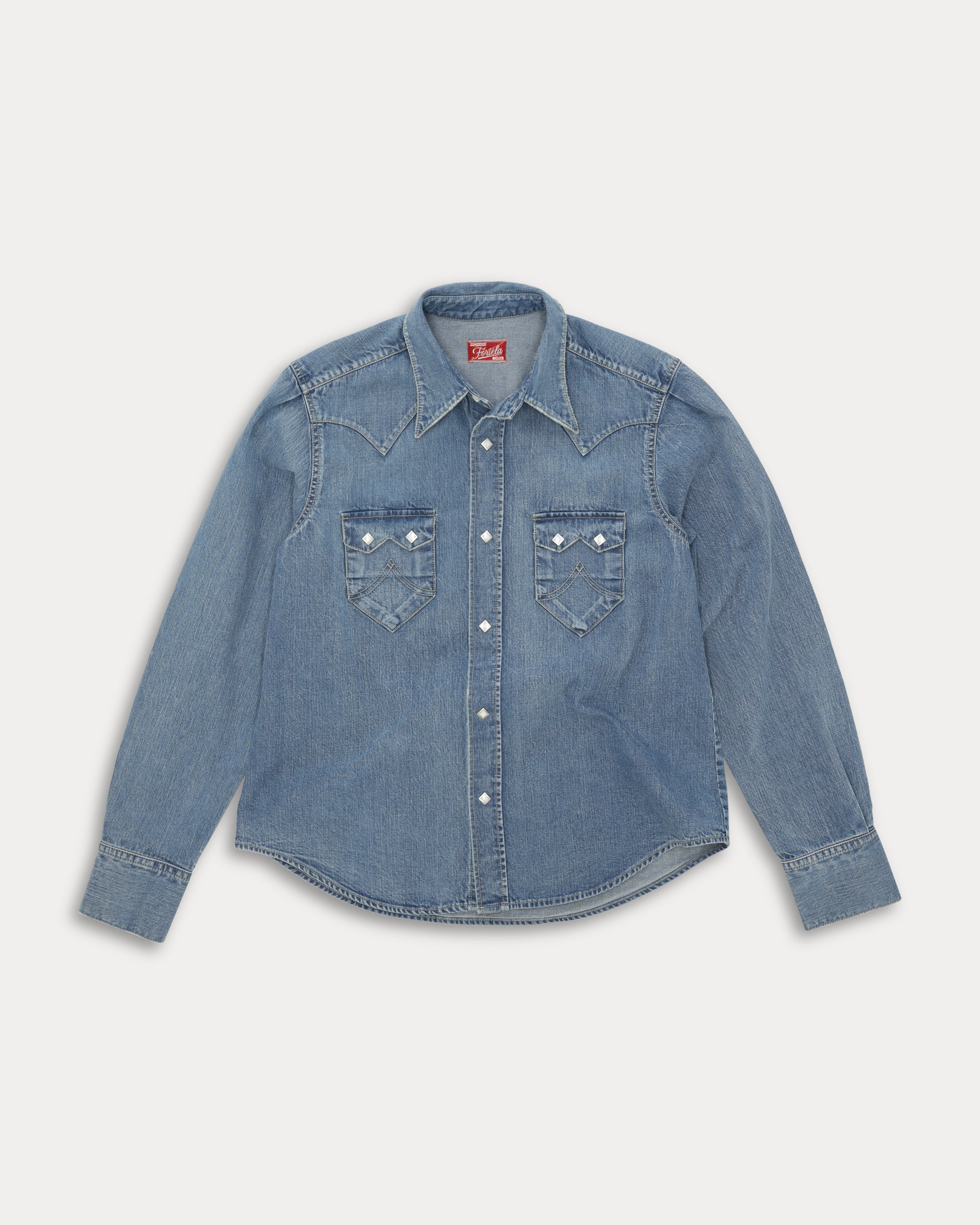 Redford Western Shirt in Japan Denim Stone Wash