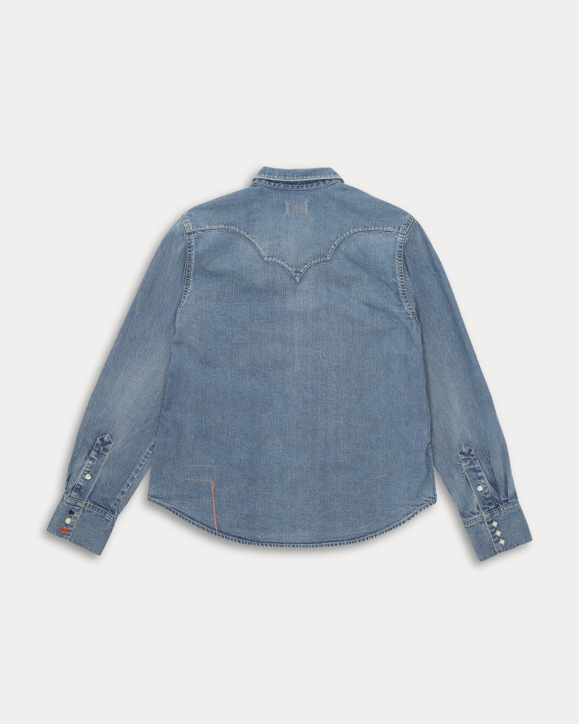 Redford Western Shirt in Japan Denim Stone Wash