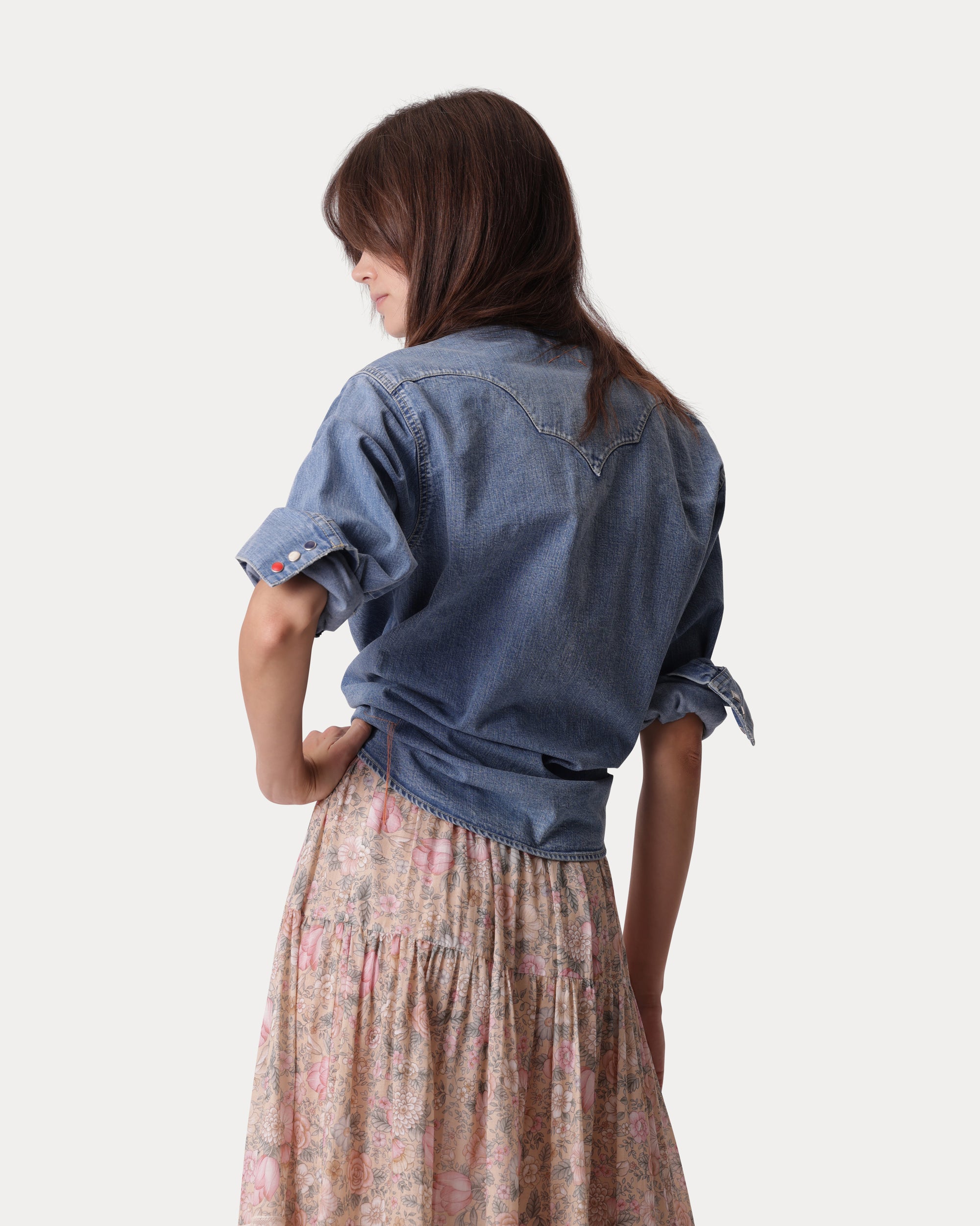 Redford Western Shirt in Japan Denim Stone Wash