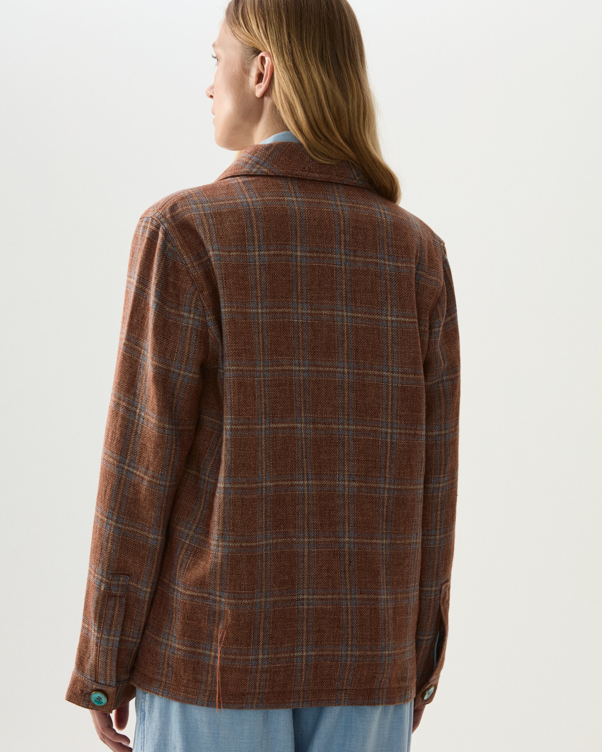 Scotland Checkered Linen and Cotton Classic Jacket