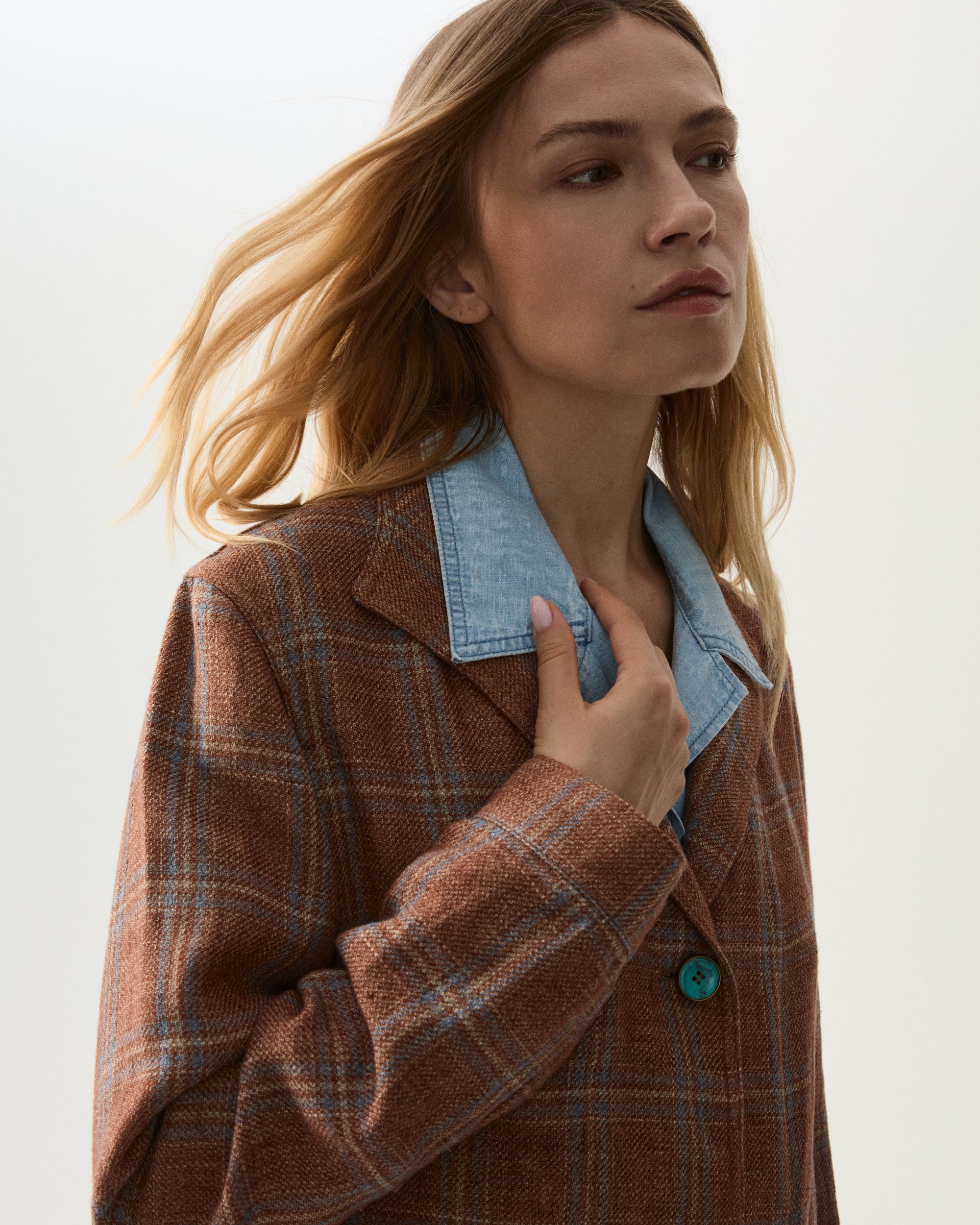 Scotland Checkered Linen and Cotton Classic Jacket