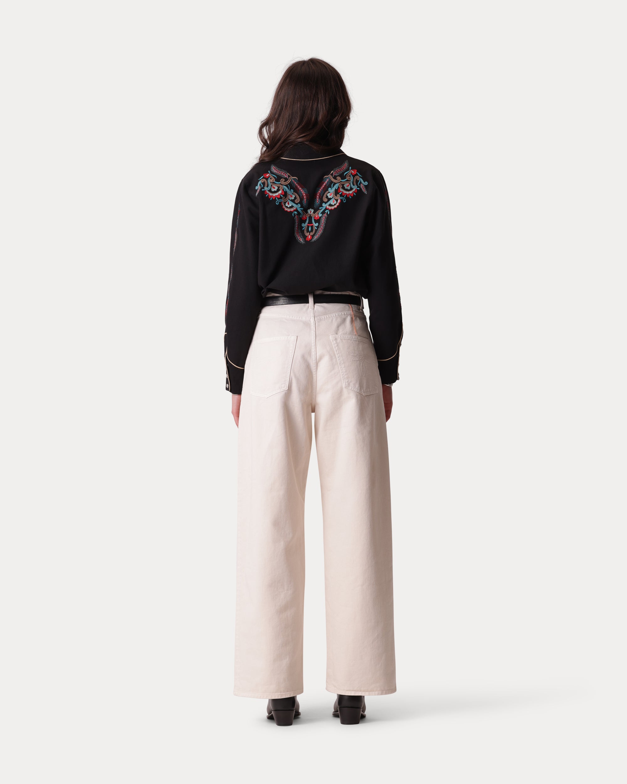 Taissa Embroidered Cotton Twill Shirt