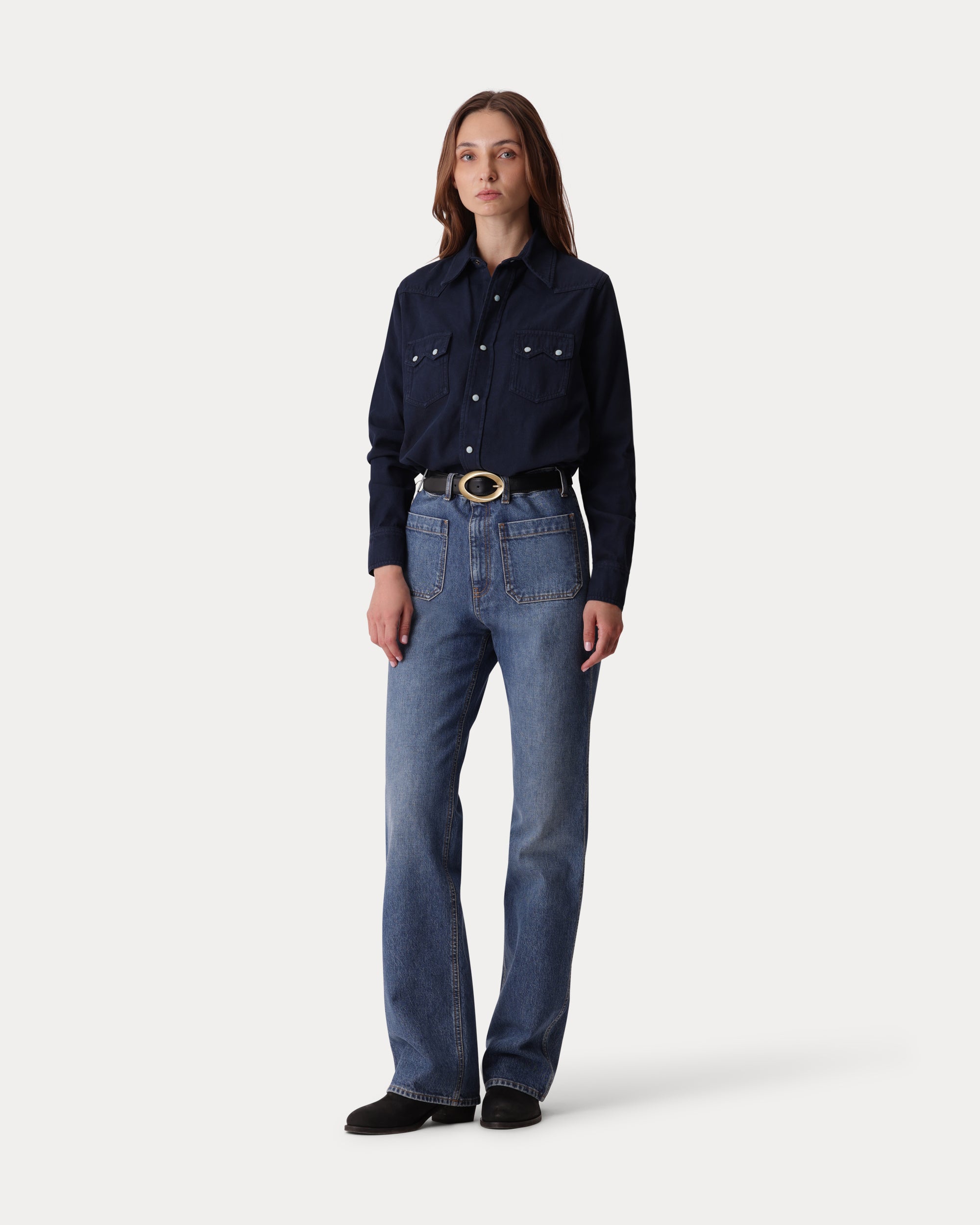 Toledo Camicia Texana In Cotone e Lana