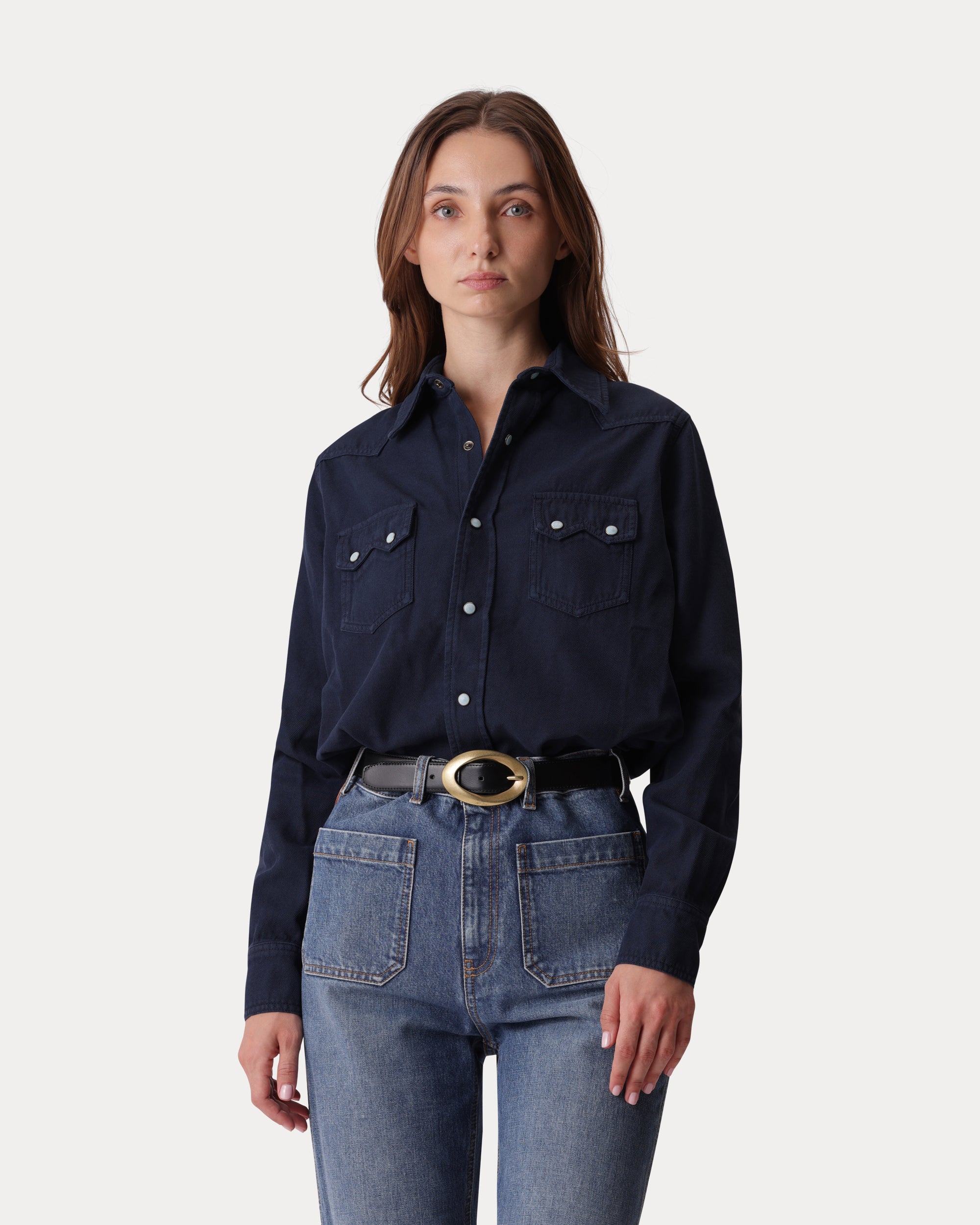Toledo Camicia Texana In Cotone e Lana