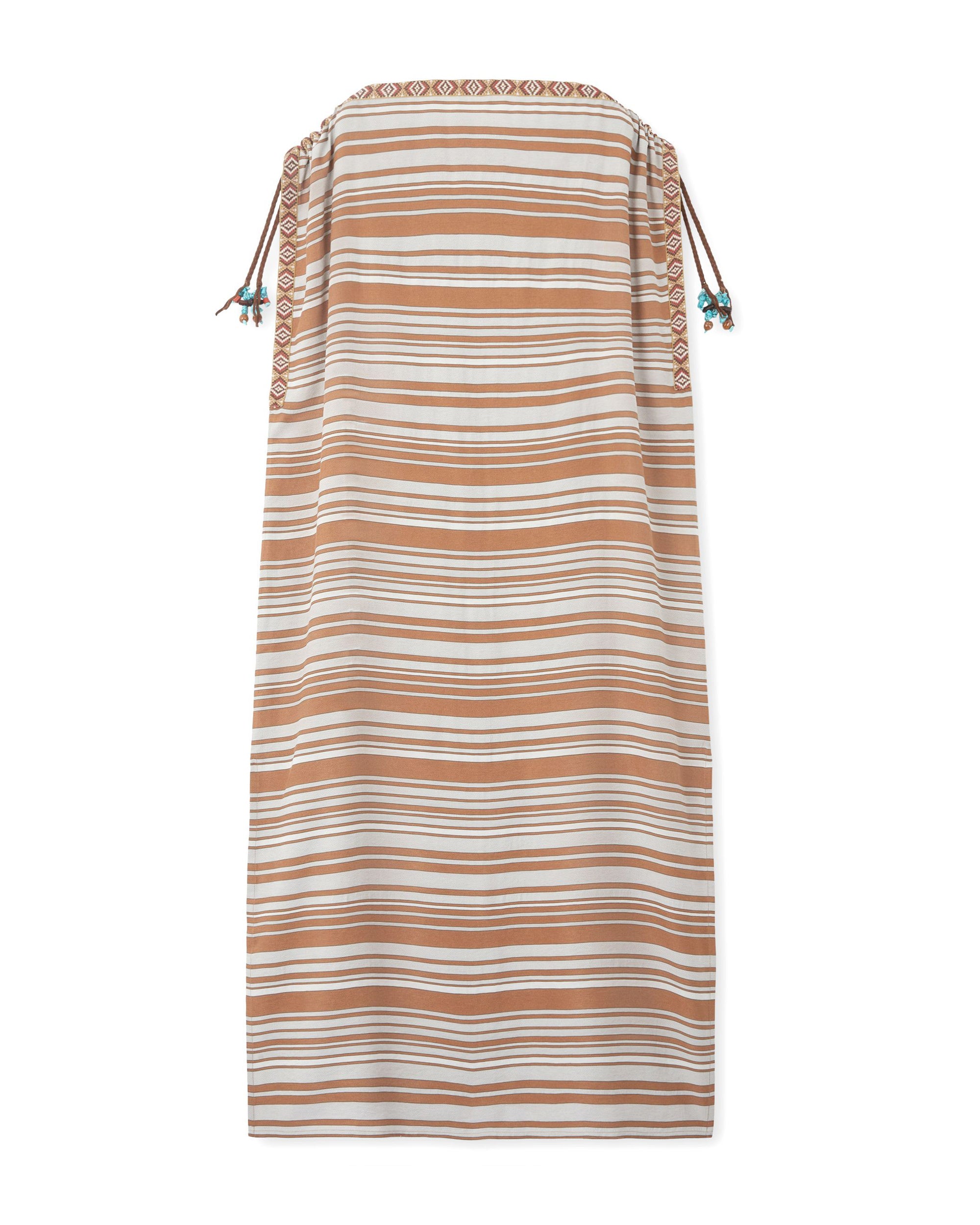 Danush Caftano con Motivo a Righe e Lacci con Turchese