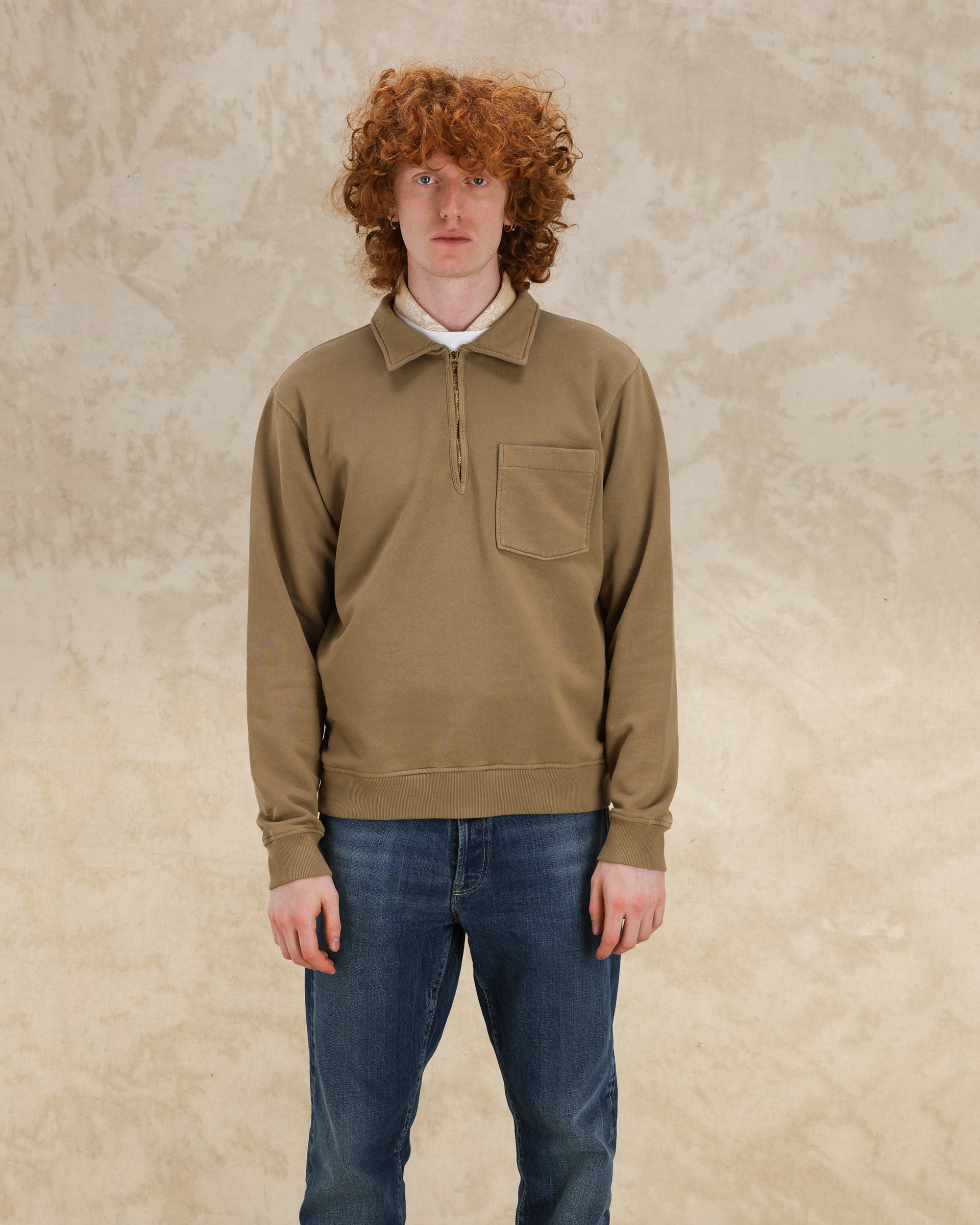 Yale Felpa In Jersey Garzato Con Colletto E Zip