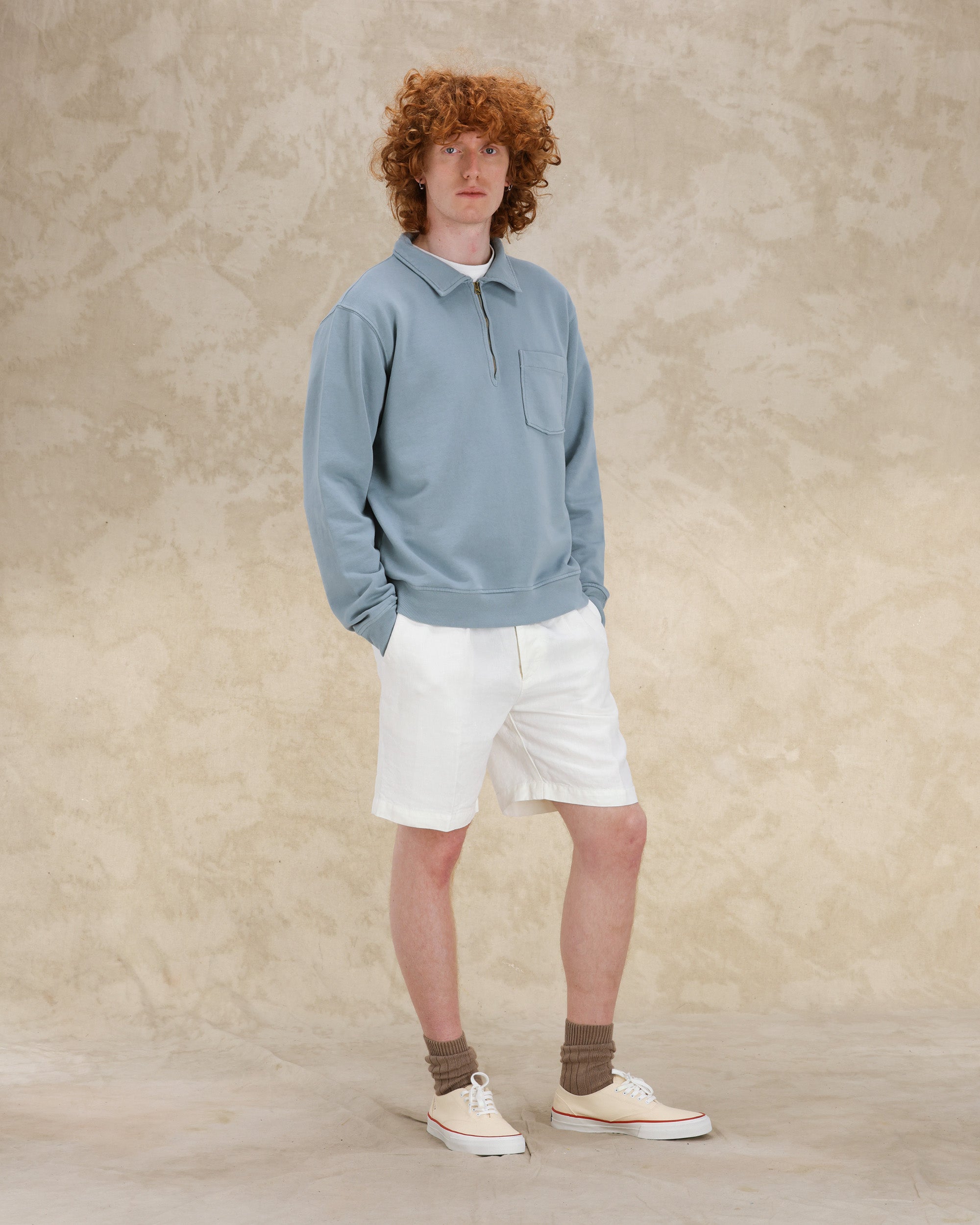 Yale Felpa In Jersey Garzato Con Colletto E Zip