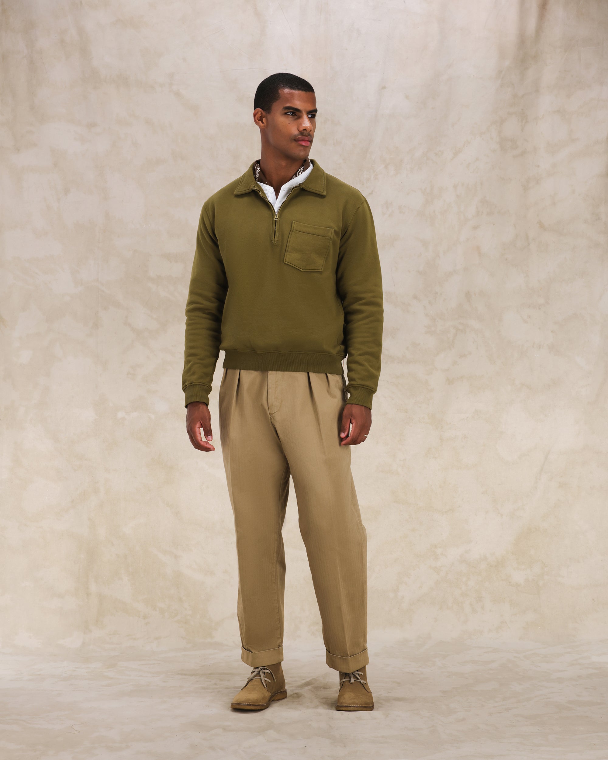 Yale Felpa In Cotone Felpato Con Colletto E Zip