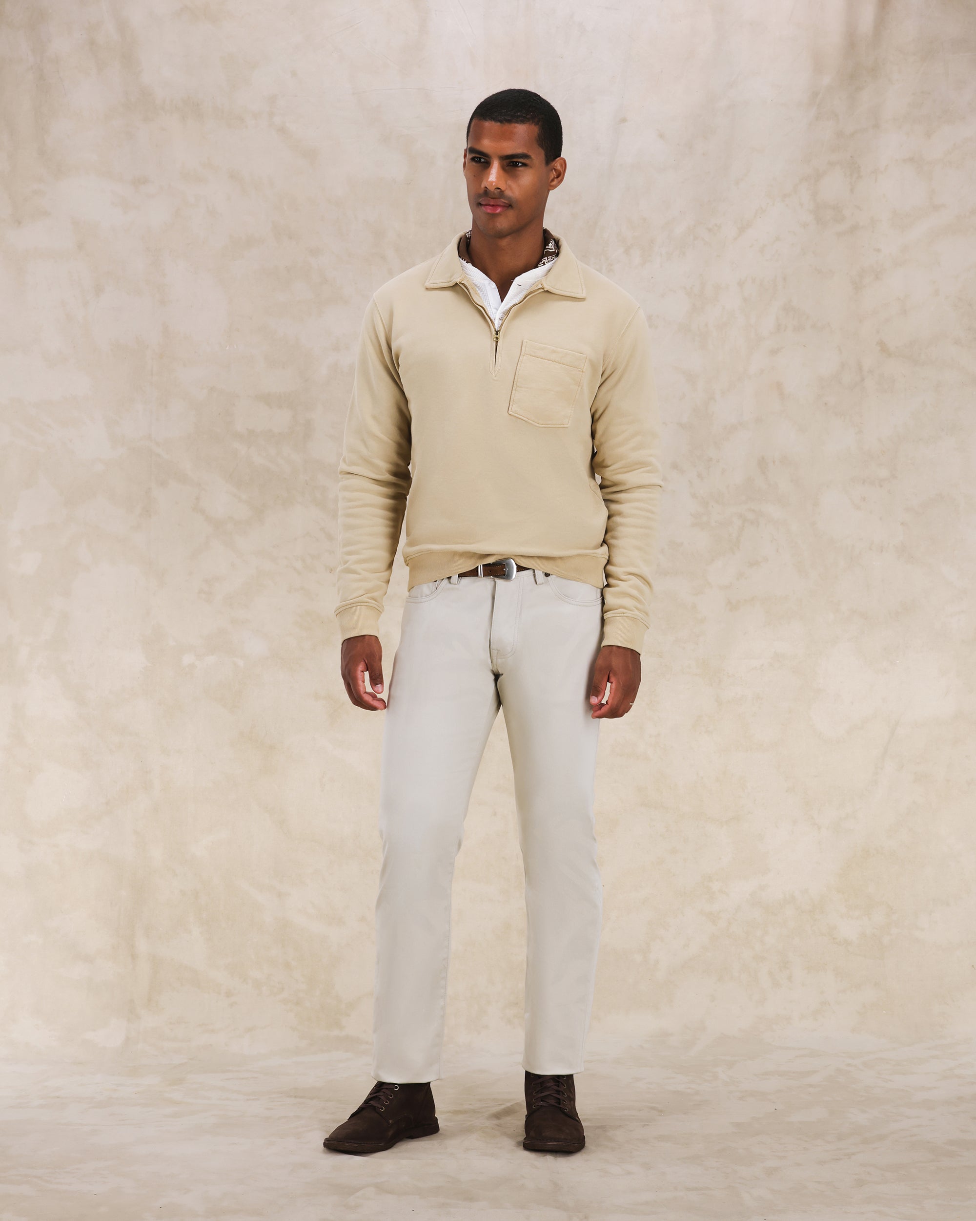 Yale Felpa In Cotone Felpato Con Colletto E Zip