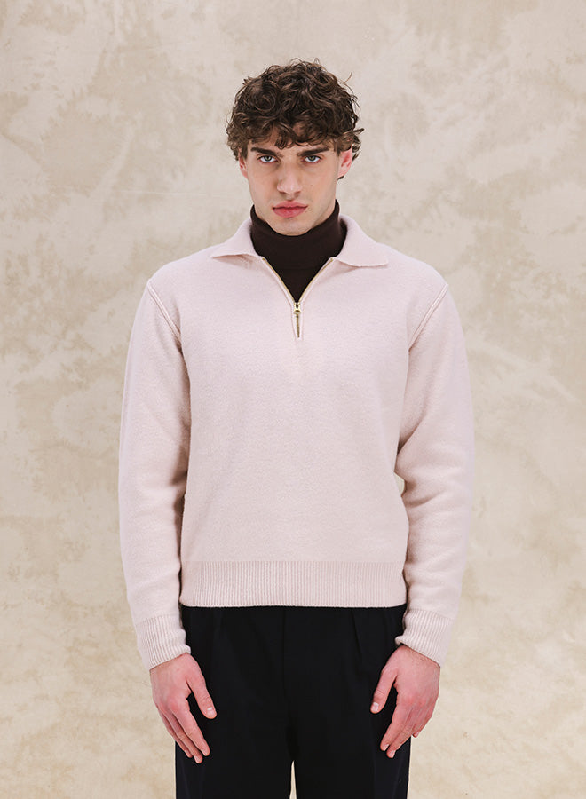 Yale Maglia In Lana Con Colletto E Zip