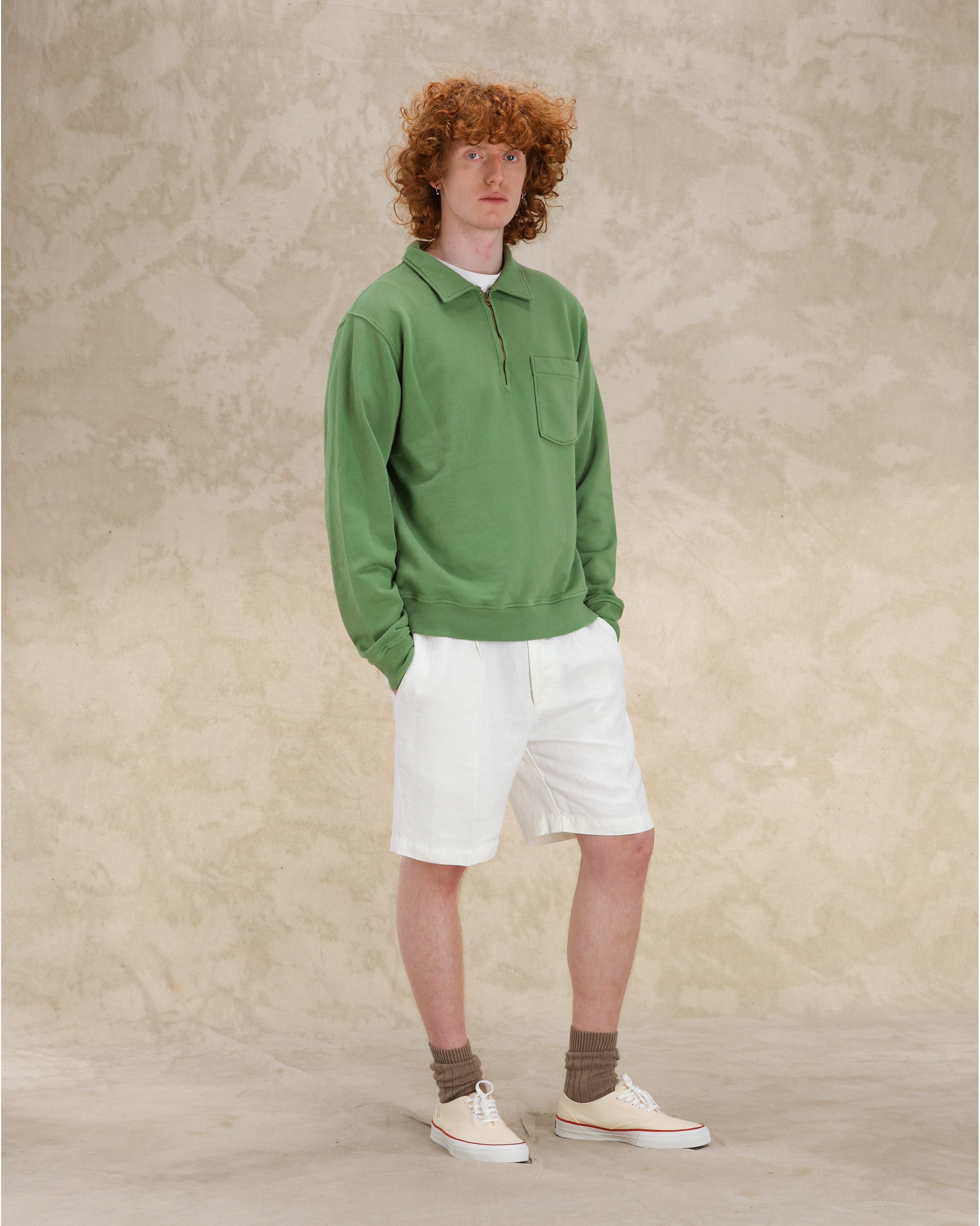 Yale Felpa In Jersey Garzato Con Colletto E Zip