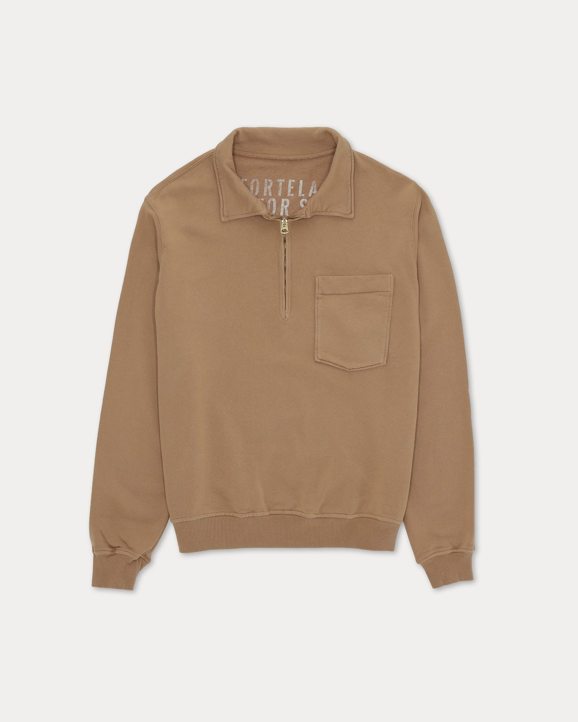 Yalep Brushed Jersey Sweatshirt With Zipper