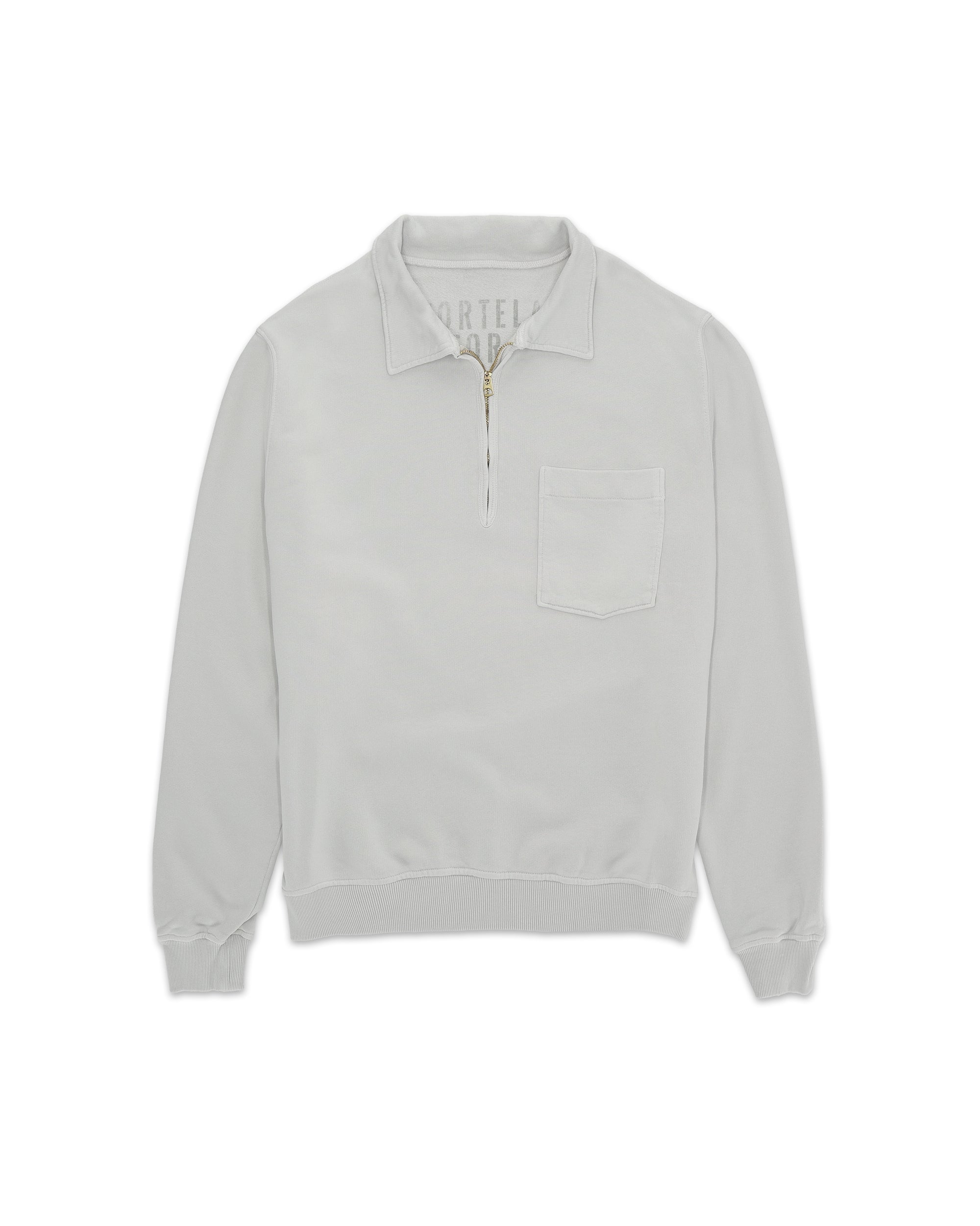 Yalep Brushed Jersey Quarter Zip Collared Sweatshirt