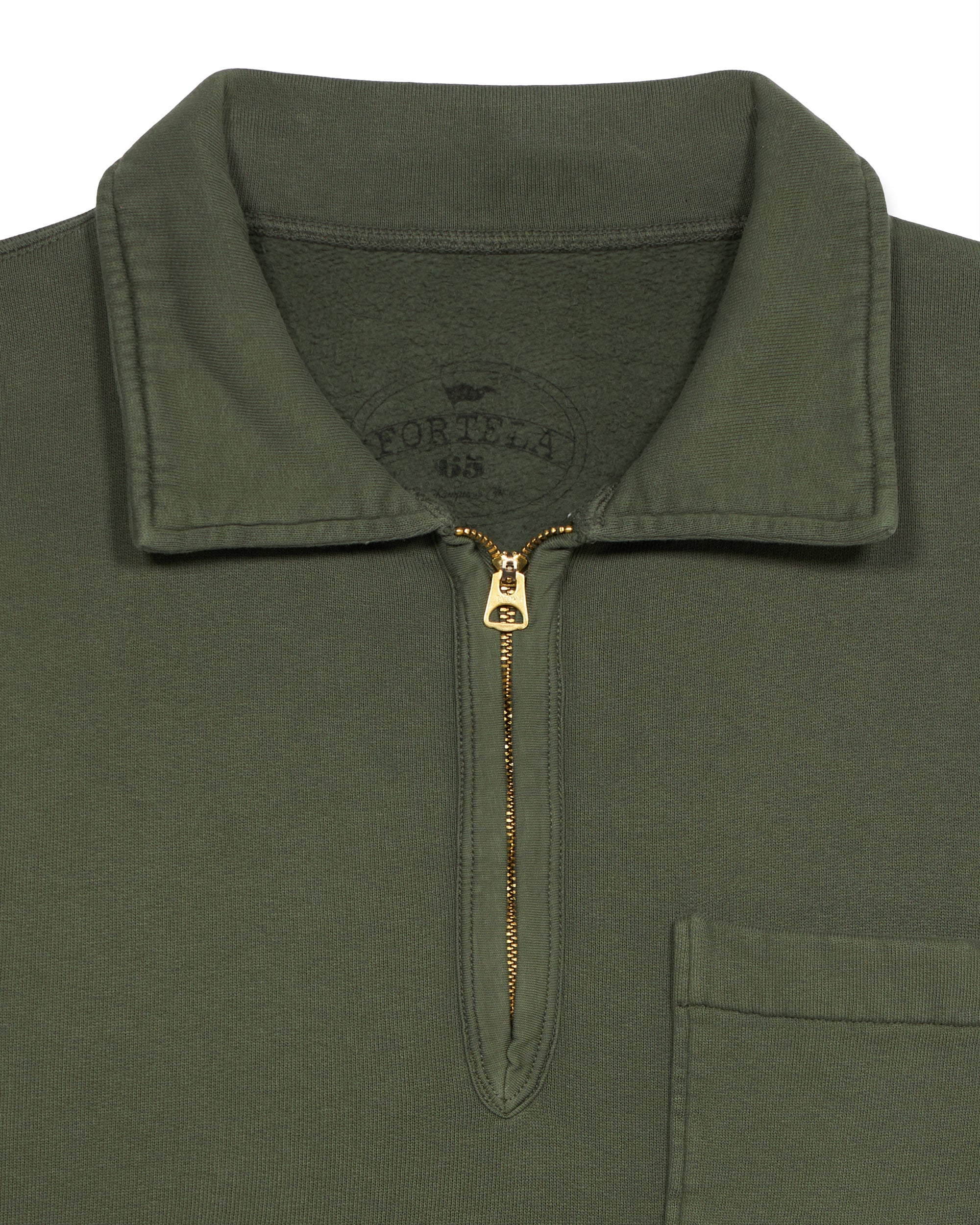 Yale Felpa In Jersey Felpato Con Colletto E Zip