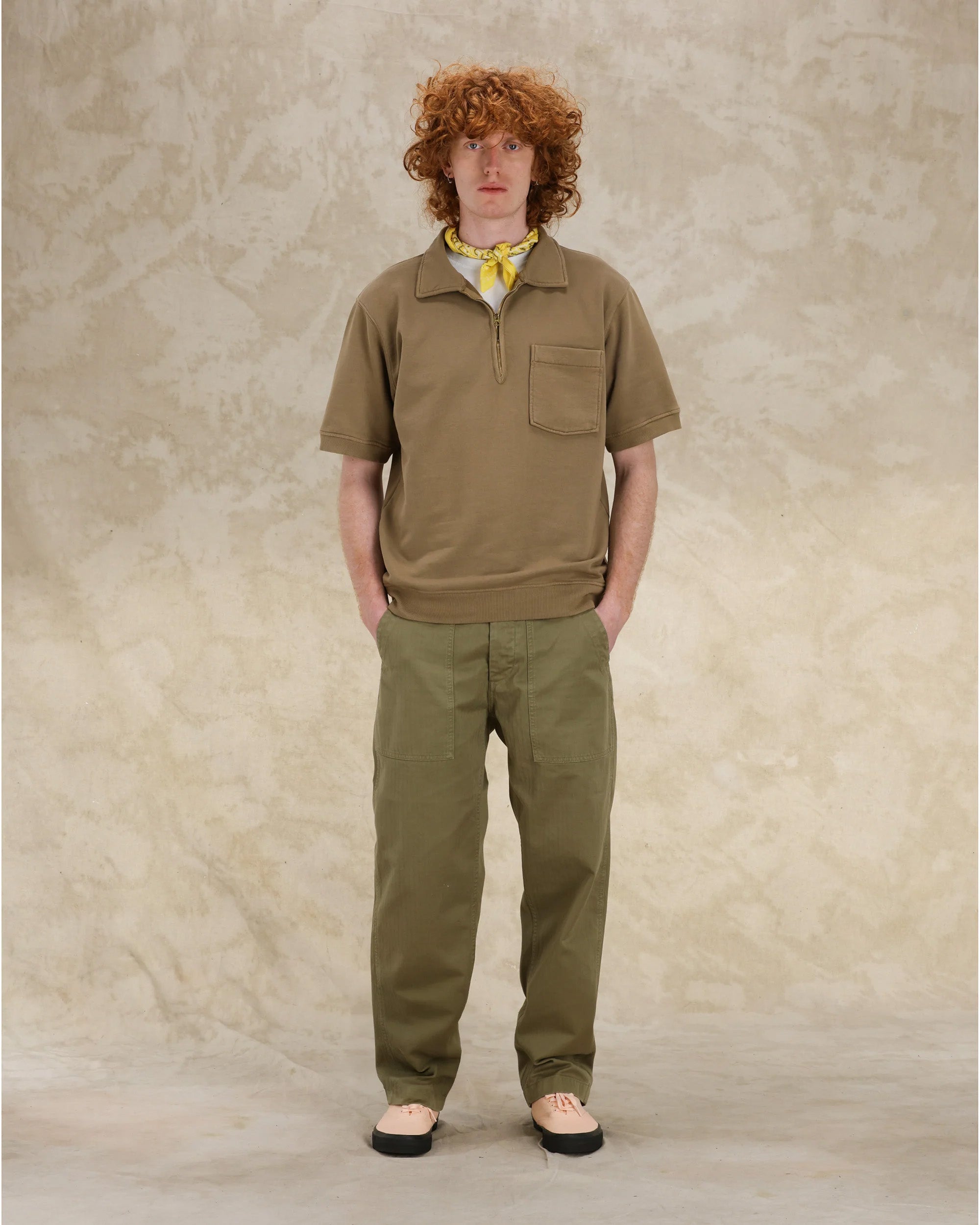 Yalepm Polo In Jersey Garzato Con Zip a Maniche Corte