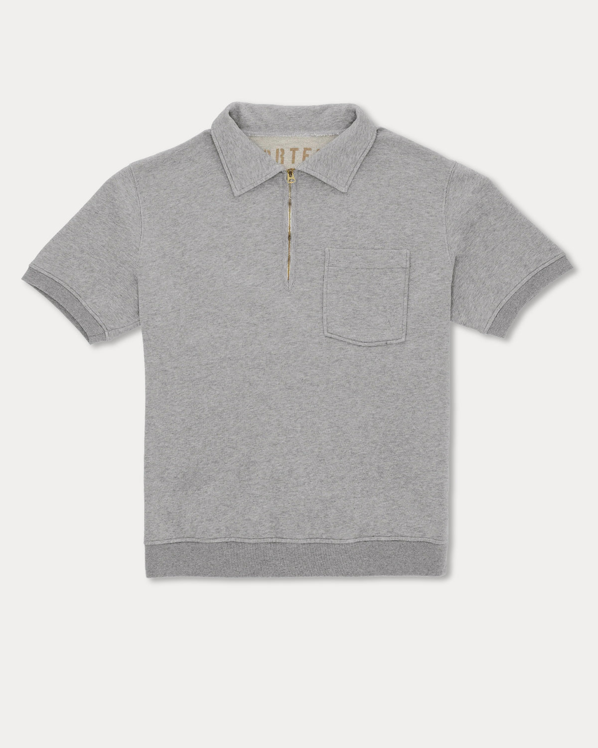 Yalepm Short Sleeve Brushed Jersey Polo With Zipper