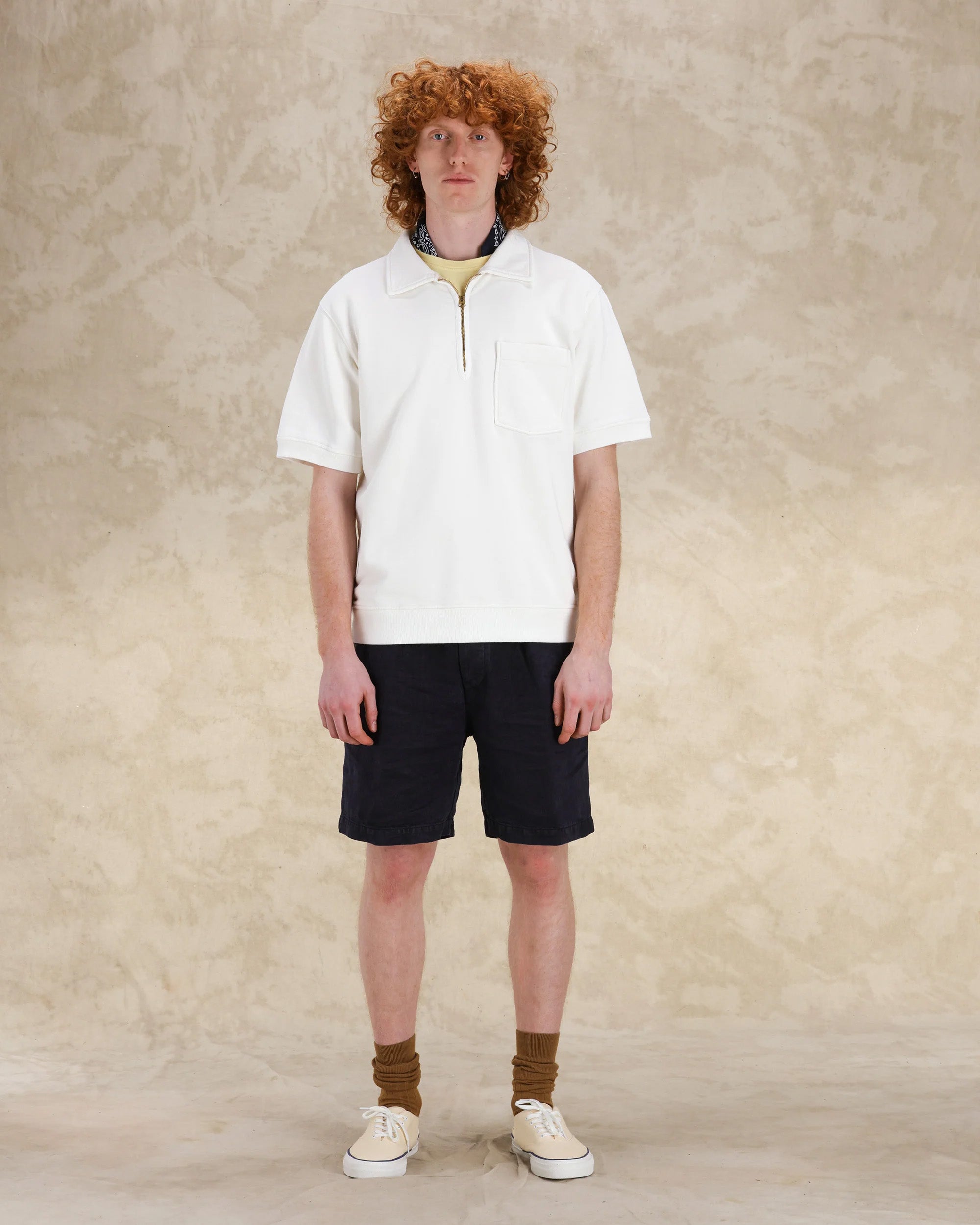 Yalepm Polo In Jersey Garzato Con Zip a Maniche Corte