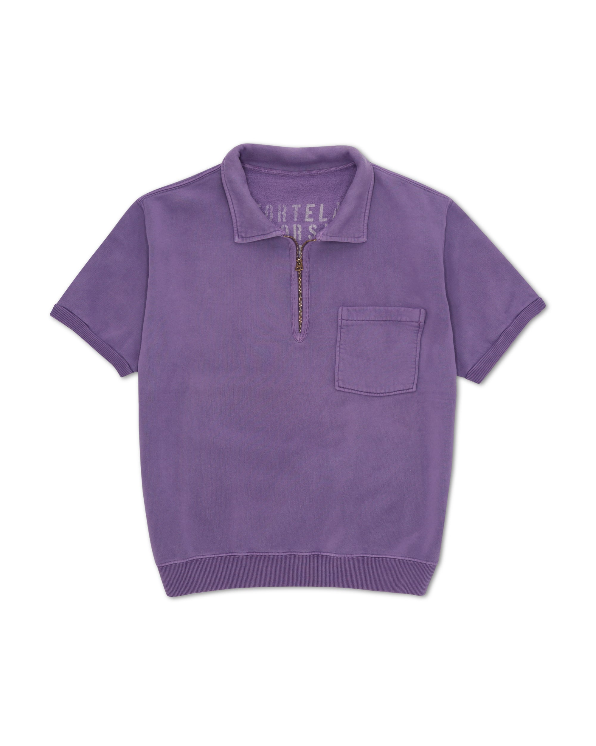 Yalepm Polo In Jersey Felpato Con Zip a Maniche Corte