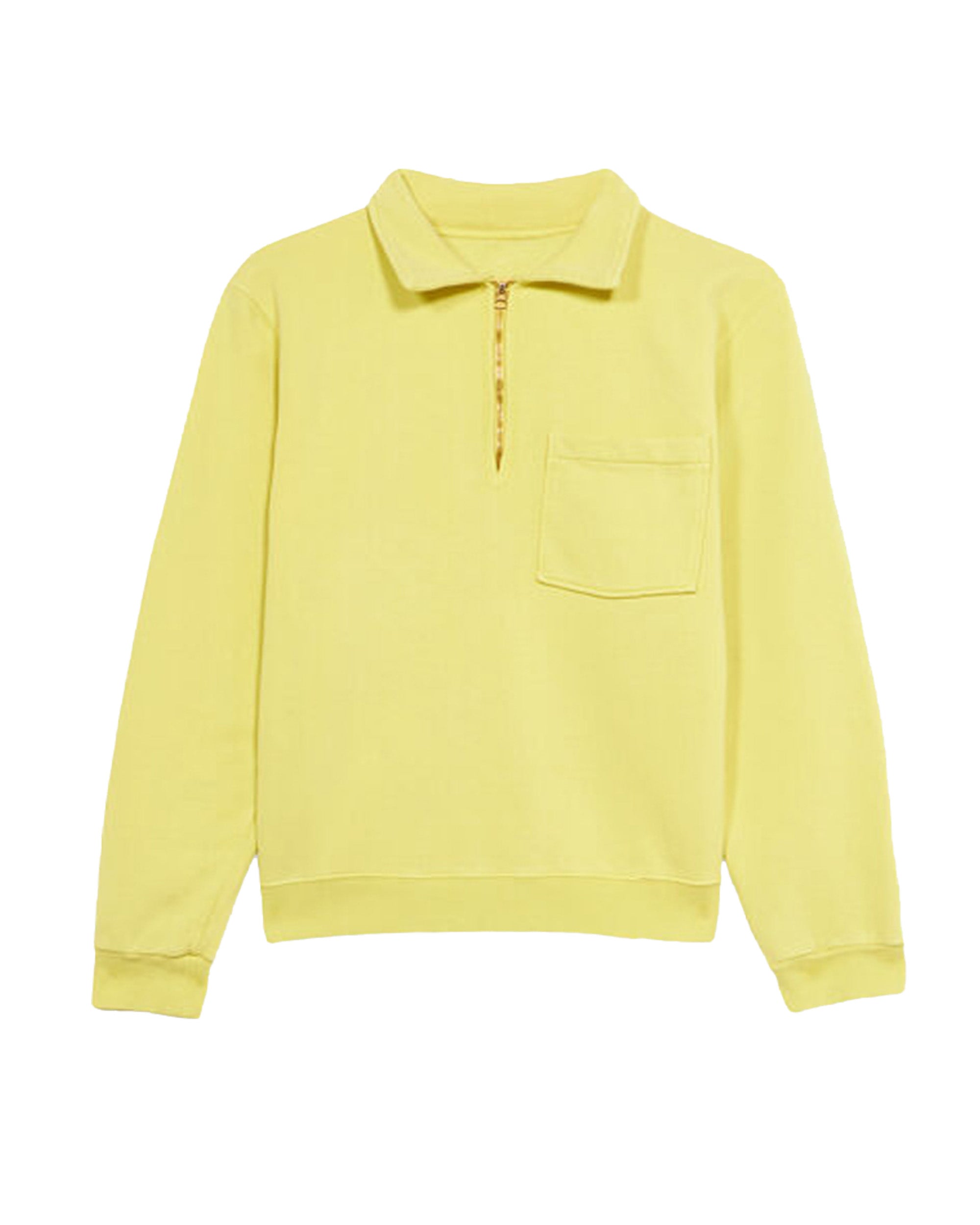 Yale Felpa In Cotone Felpato Con Colletto E Zip