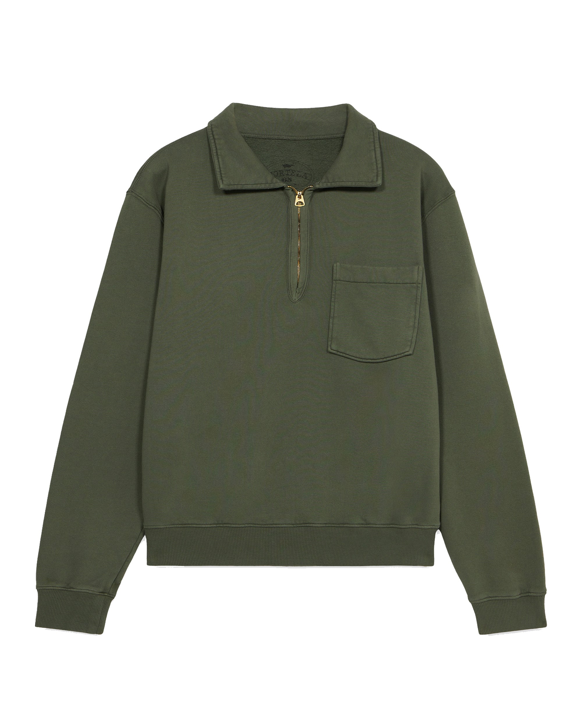 Yale Felpa In Cotone Felpato Con Colletto E Zip