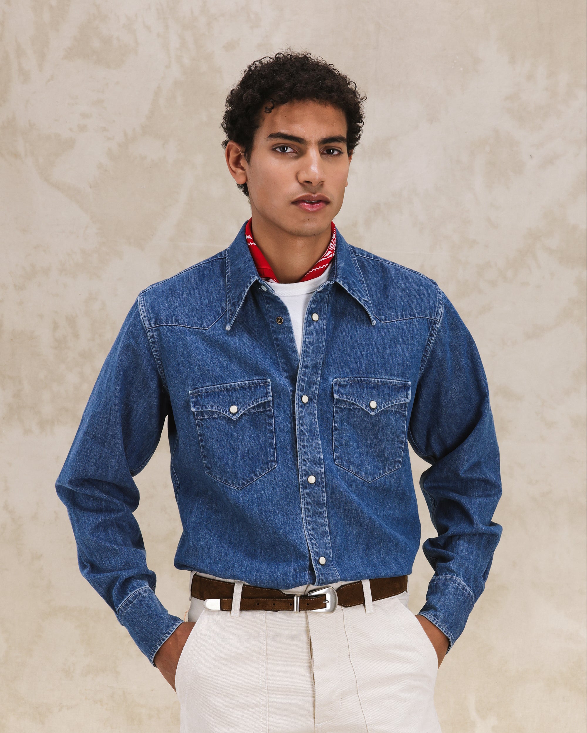 Yellowstone Camicia In Denim Stone Wash