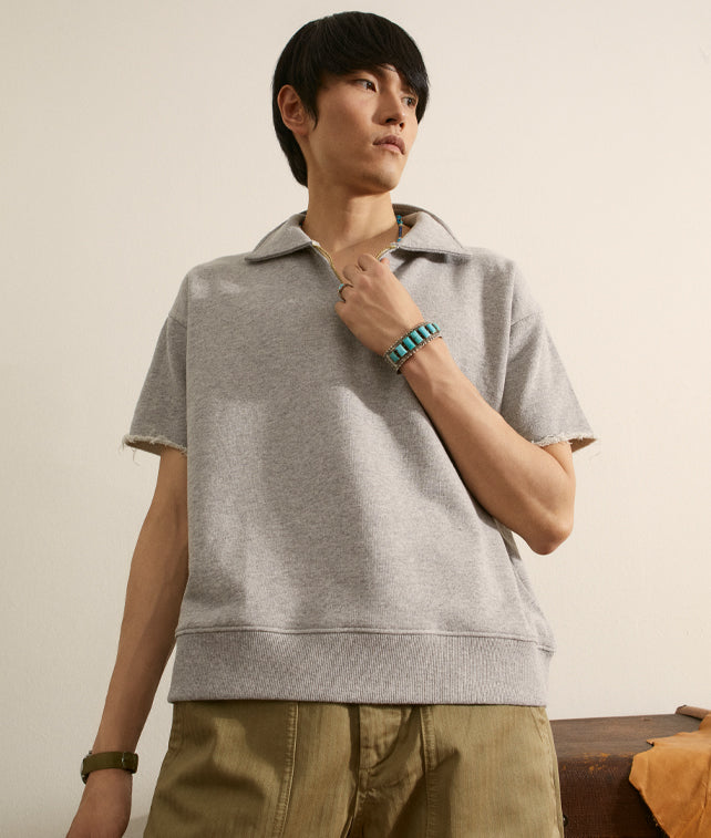 York Polo In Jersey Garzato Con Zip