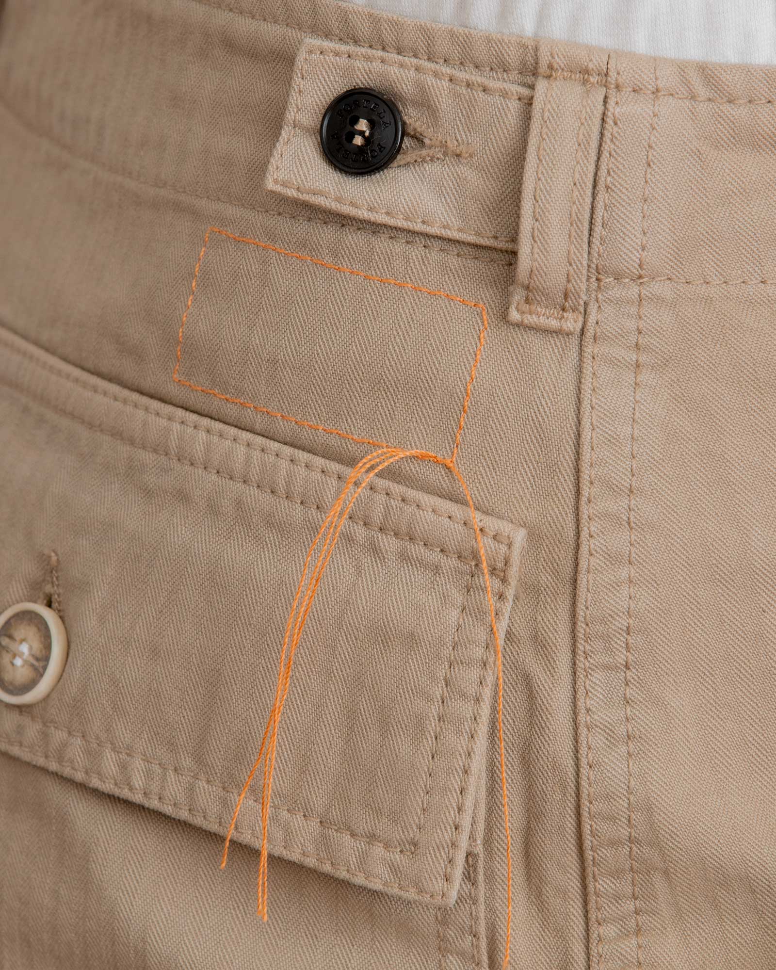 Jerryt Pantaloni Fatigue In Herringbone Di Cotone