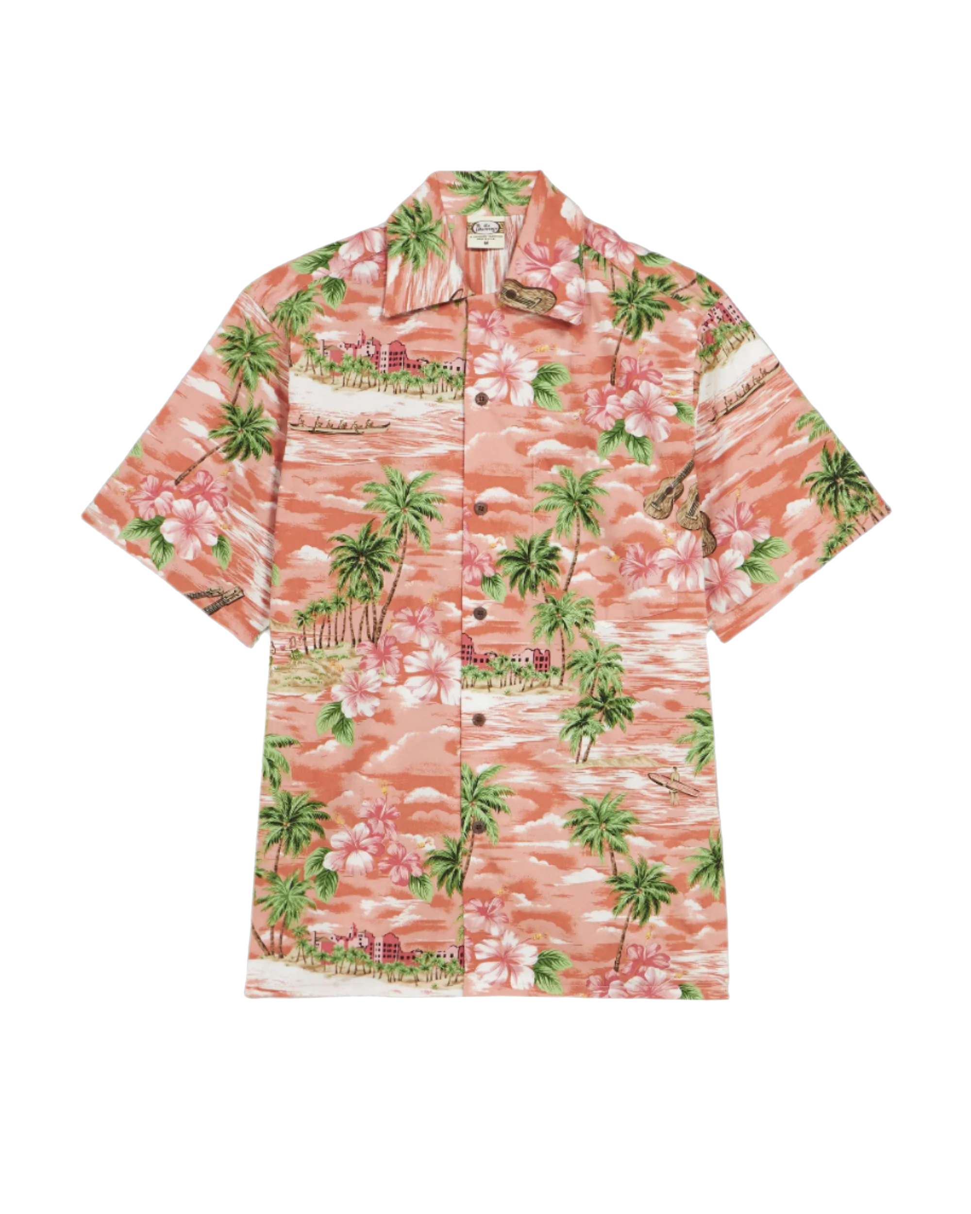 Fiji Camicia Con Stampa in Cotone a Maniche Corte