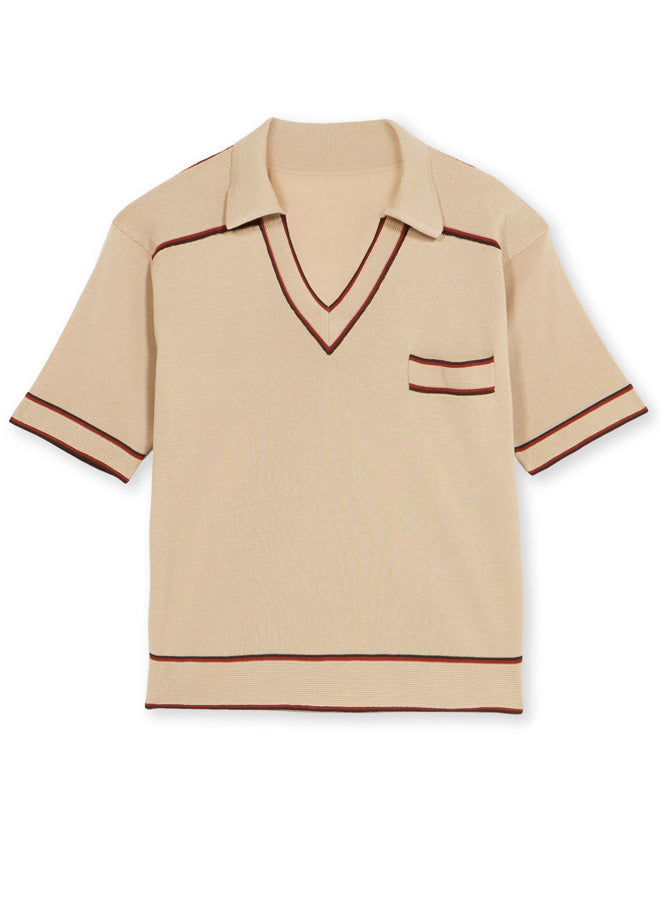 Hank Polo In Cotone Con Scollo A V