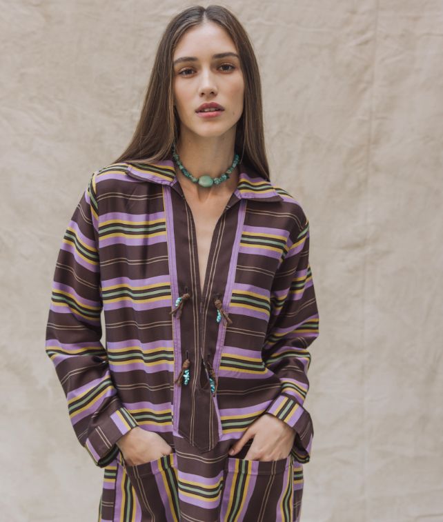 Adish Abito con Motivo a Righe