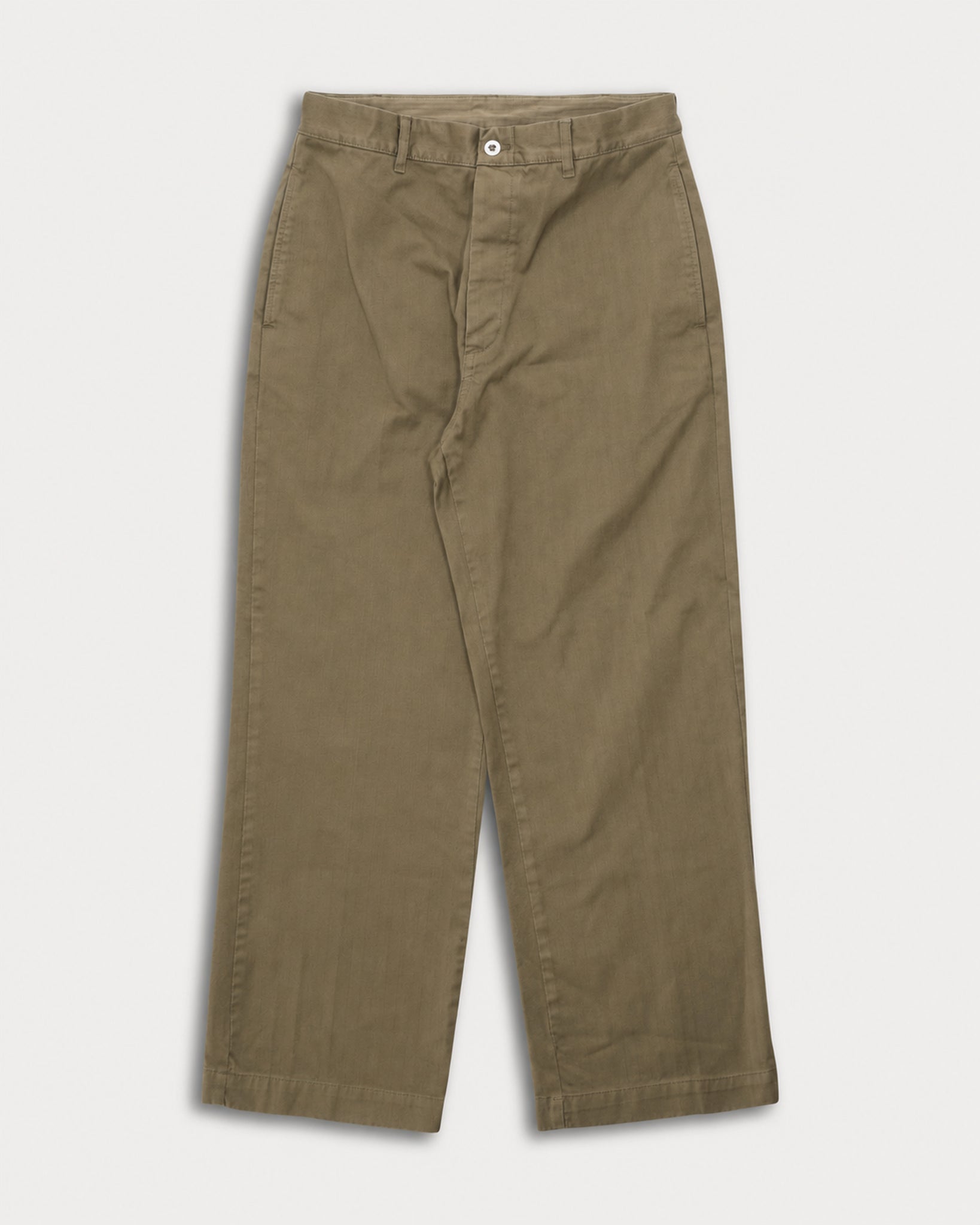 Silver Cotton Herringbone Trousers