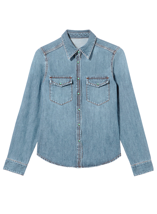 Brigitte Denim Shirt Slim Fit Bleach Wash