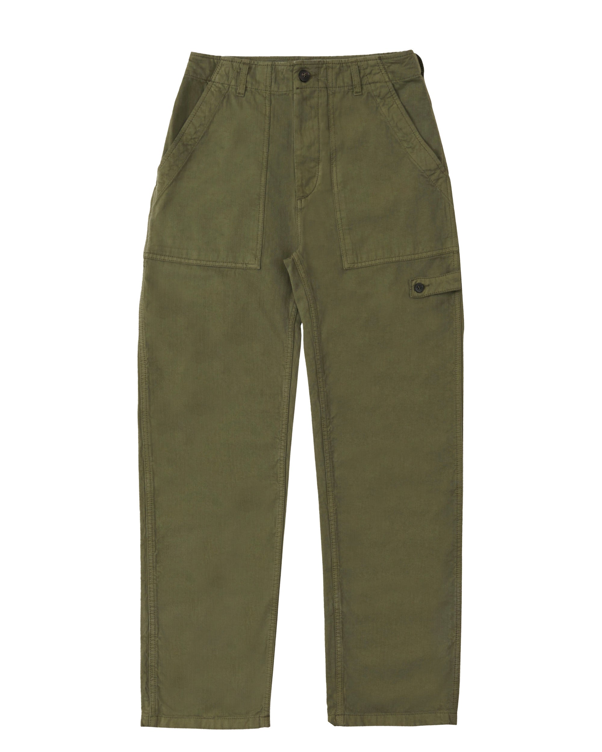 Jerryt Pantaloni Fatigue In Herringbone Di Cotone