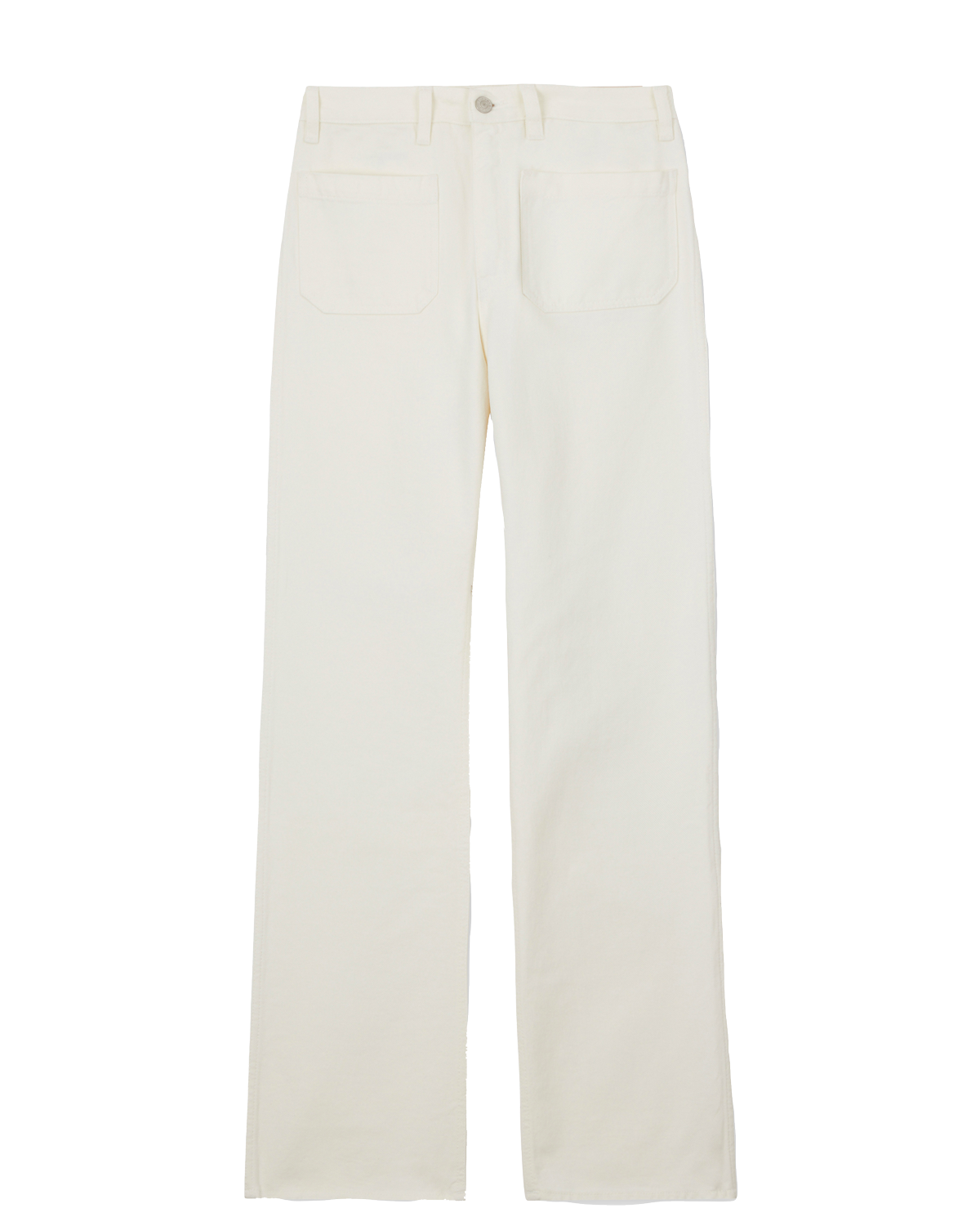Janej Trousers Bootcut Bull Cotton White