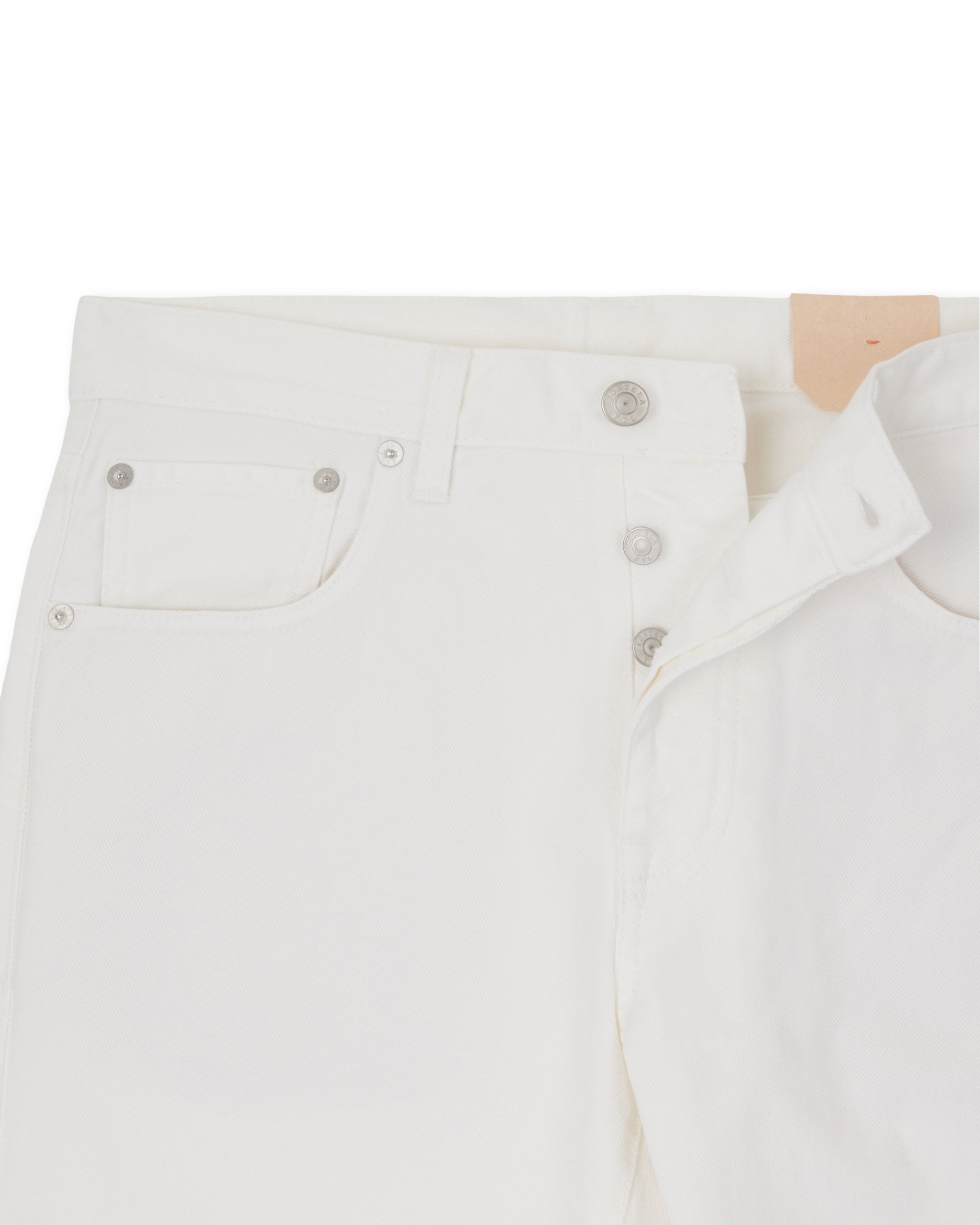 965 John Pantaloni 5 Tasche in Denim Ecrù