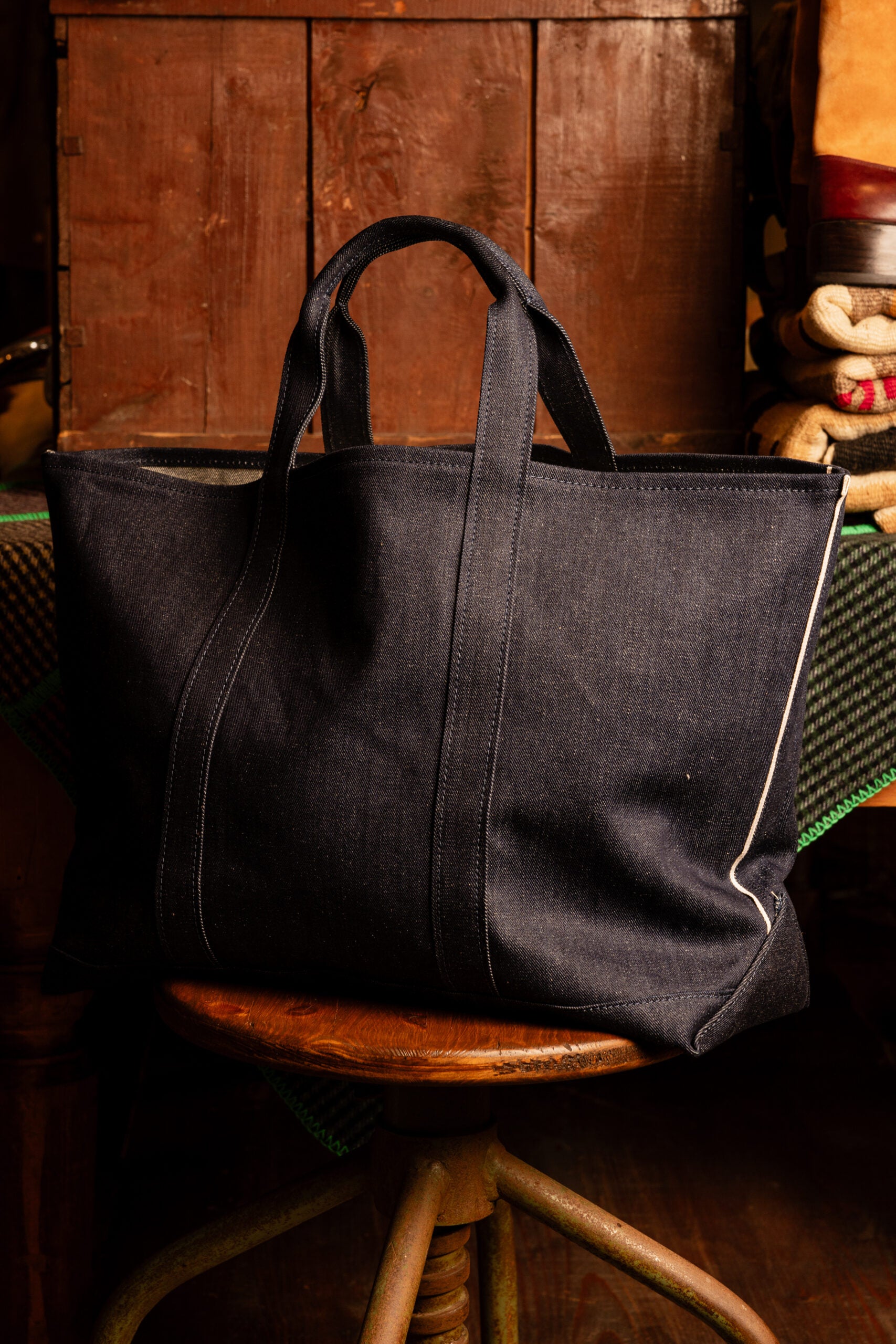 Tawelbag Borsa In Denim Cimosato Indigo Rinse
