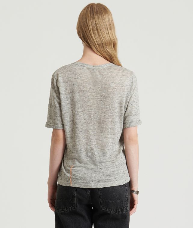 Charlie T-Shirt Serafino In Jersey Di Lino