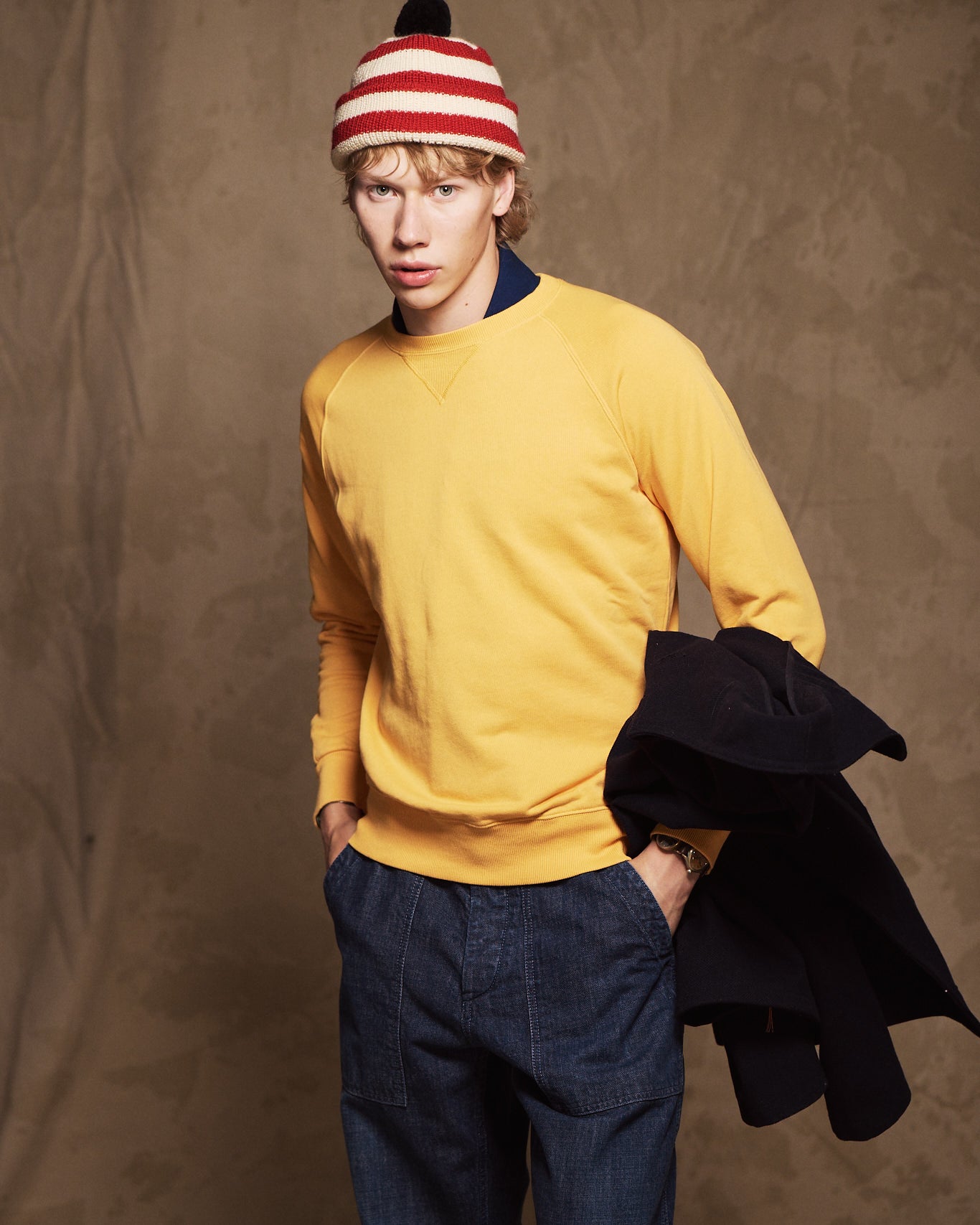 Harvard Felpa Girocollo in Jersey Felpato con taglio Raglan